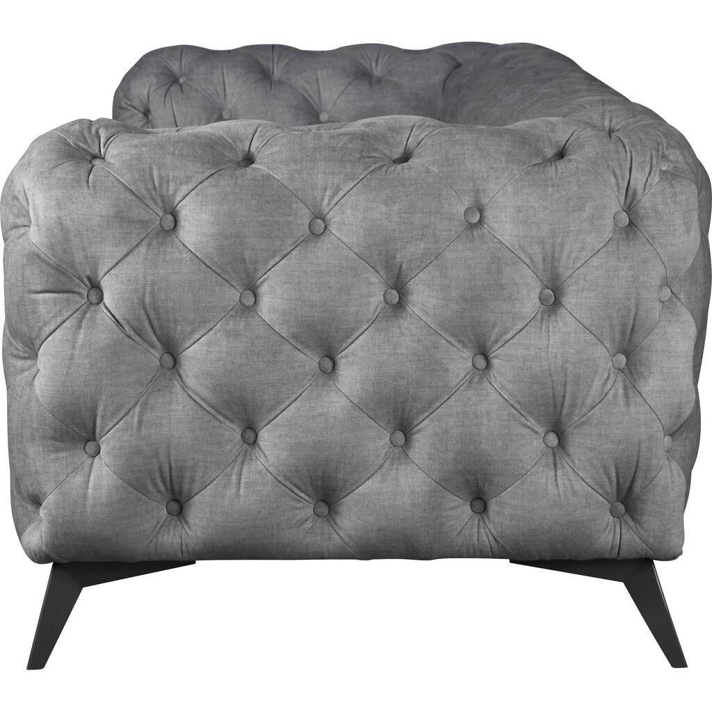 Leonique Chesterfield-Sofa »Glynis«, aufwändige Knopfheftung, moderne Chesterfield Optik, Fußfarbe wählbar