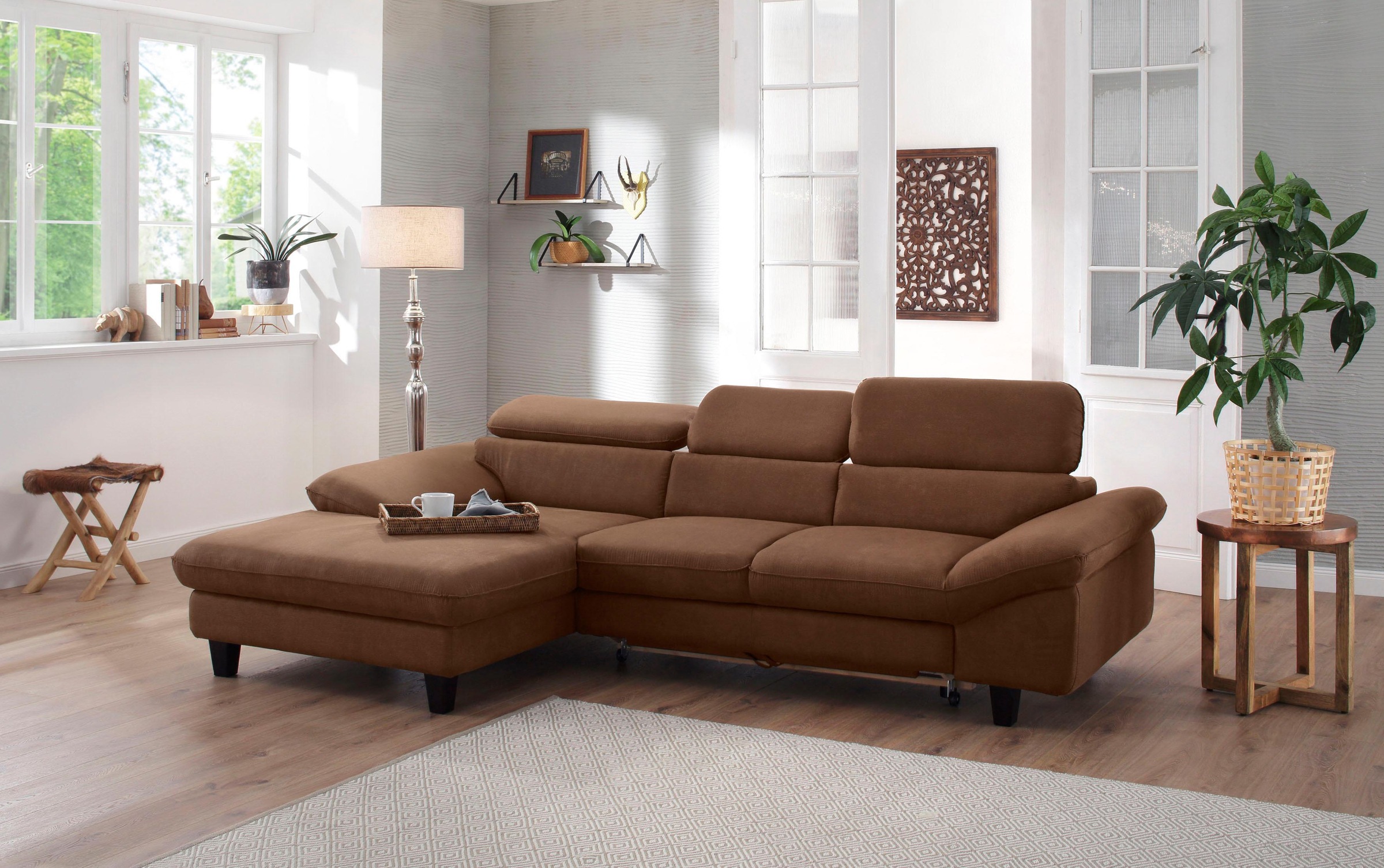 Home affaire Ecksofa »Pilot L-Form«, mit Kopfteilverstellung, optional Bettfunktion und Bettkasten