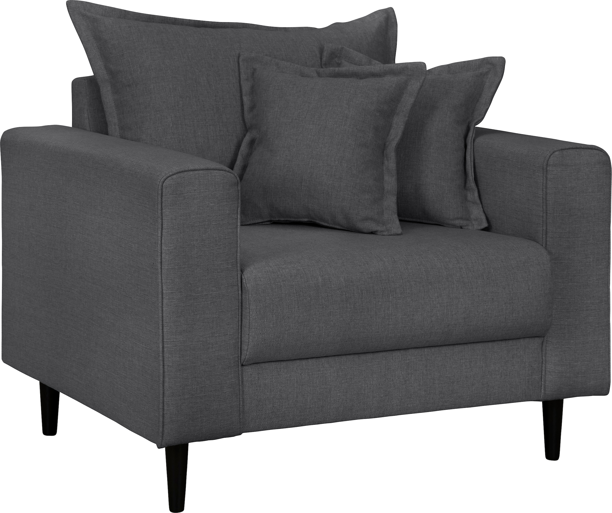 Home affaire Sessel »VEYRAS Loungesessel, Maße B/T/H: 95/84/76 cm«, mit Wellenunterfederung, incl. Kissen