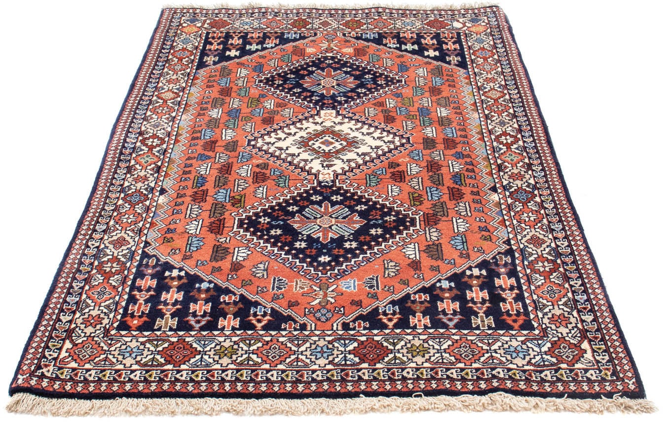 morgenland Wollteppich »Yalameh Medaillon Blu scuro 155 x 103 cm«, rechteck günstig online kaufen