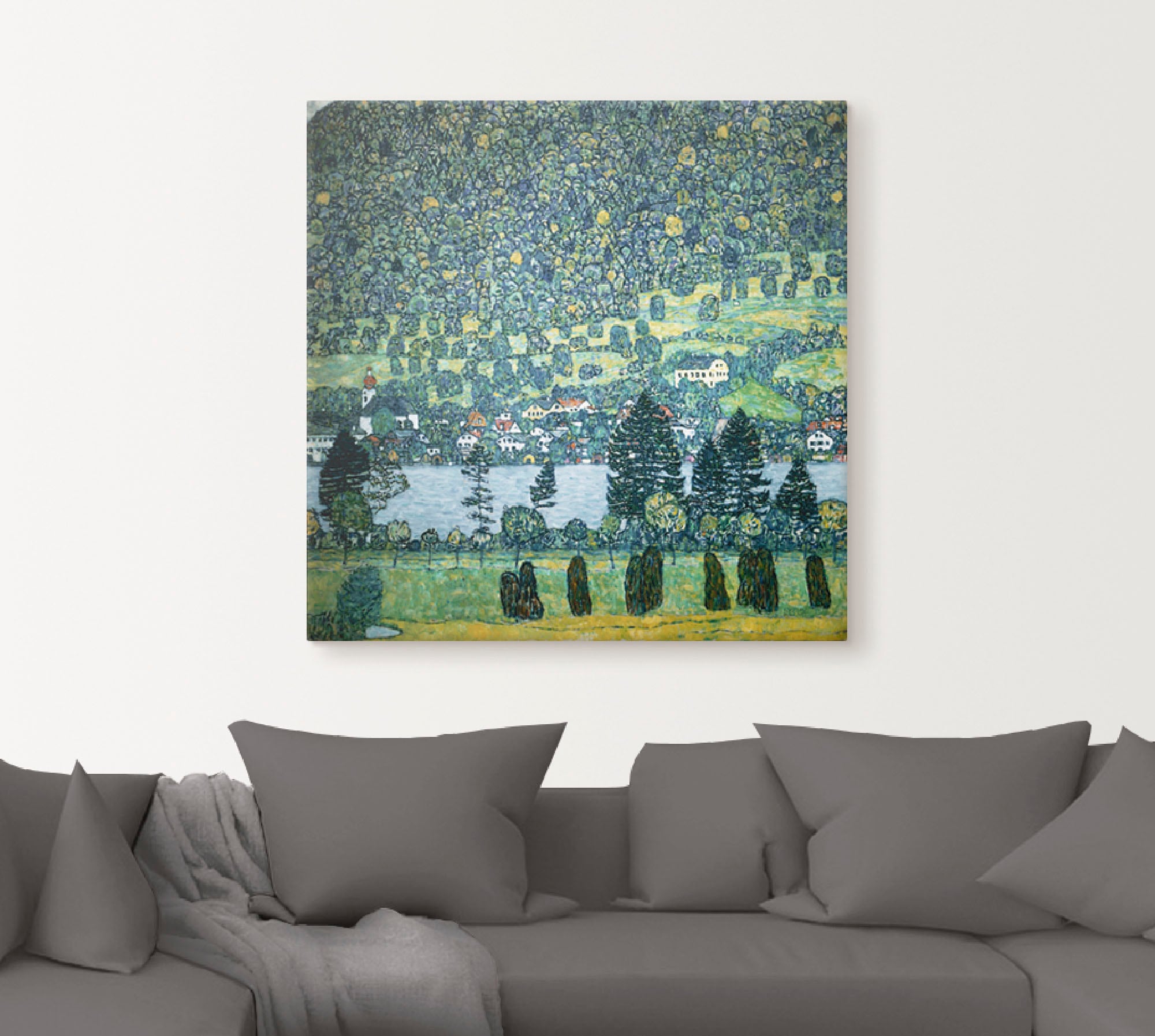 Artland Leinwandbild »Waldabhang in Unterach am Attersee«, Wald, (1 St.), auf Keilrahmen gespannt