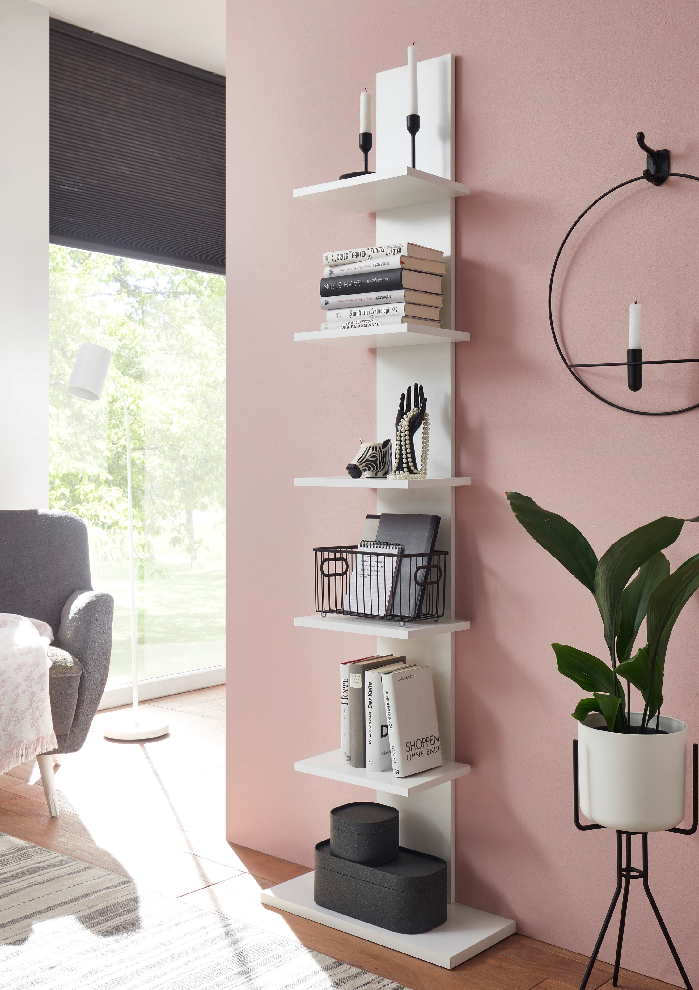 BEGA OFFICE Bücherregal »Wall«, mit 6 Abstellflächen, 50x180 cm günstig online kaufen