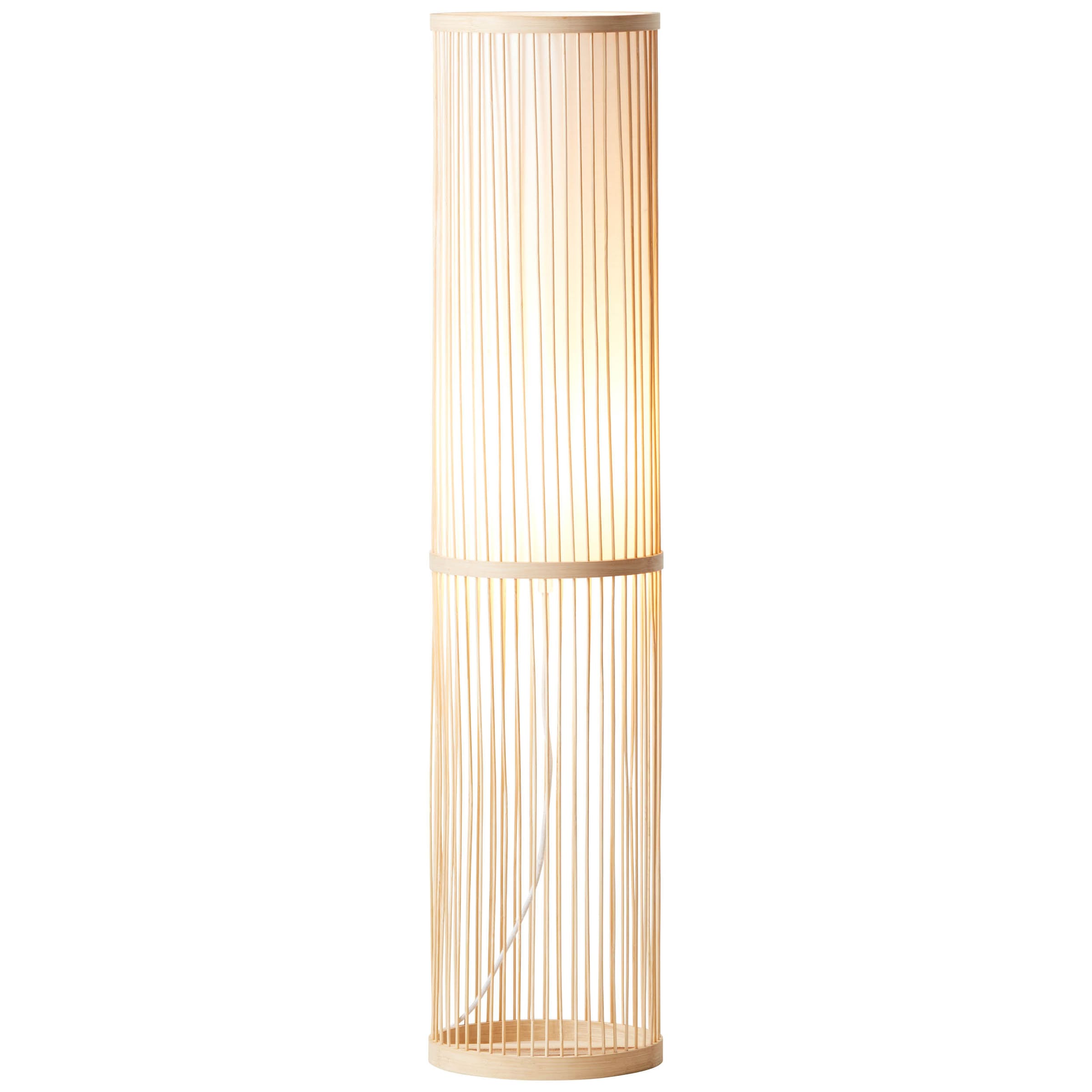 Brilliant Stehlampe »Nori«, 1 flammig-flammig, 90,5 cm Höhe, Ø 20 cm, E27,  Bambus/Textil, natur/weiß online bestellen