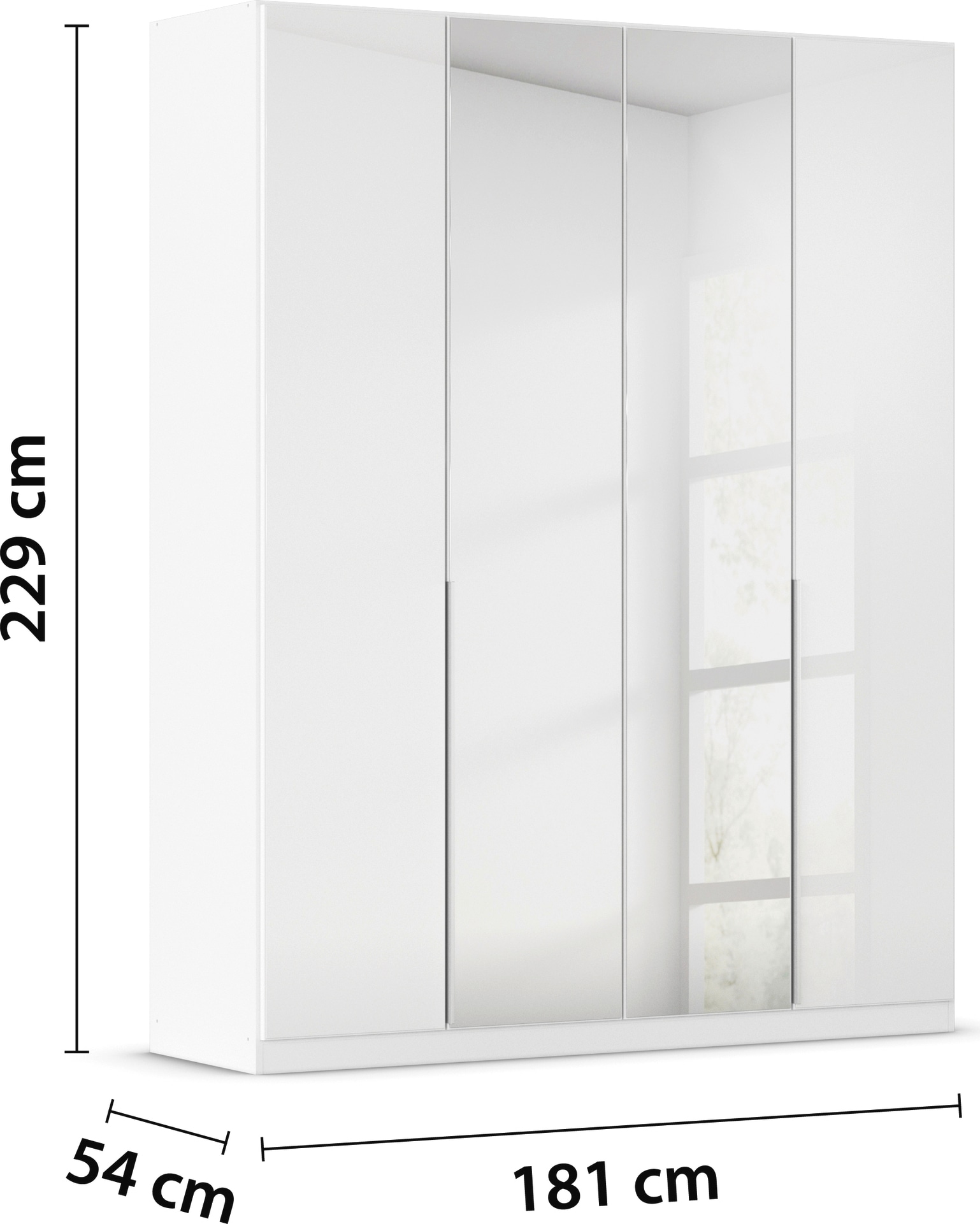 rauch Drehtürenschrank »Kleiderschrank Kleiderschränke Schrank Garderobe AGORDO mit Glasfront«, (in zwei Griff-Farben), durchdachte Innenausstattung, in 6 Breiten und 2 Höhen MADE IN GERMANY