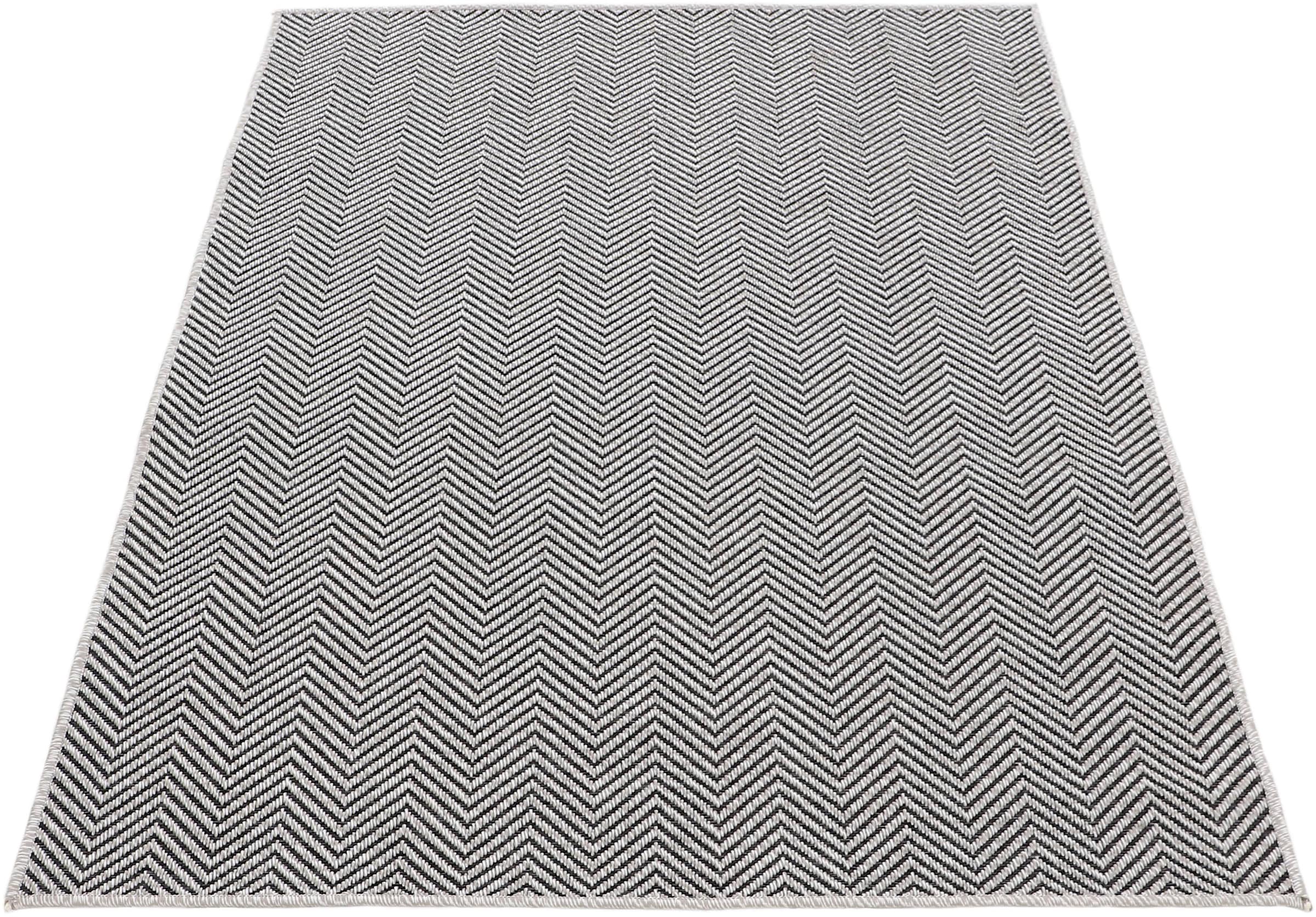 carpetfine Teppich »Boho 106«, rechteckig, 4 mm Höhe, robustes Flachgewebe, Sisal Optik, UV-beständig, Außenbereich