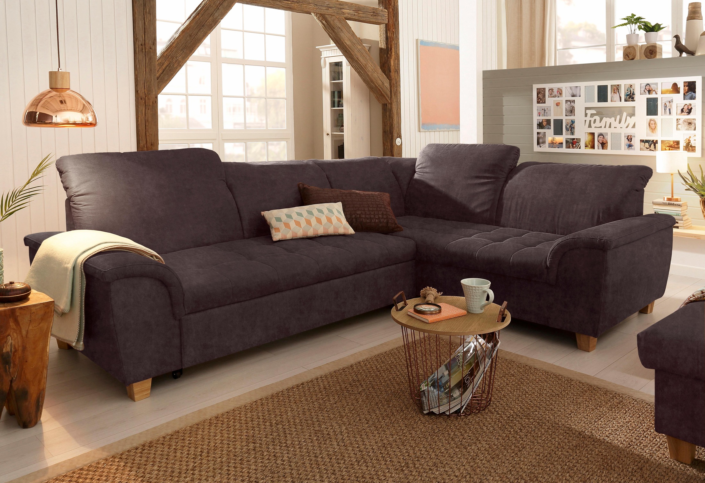 Home affaire Ecksofa »Lyla fester Sitzkomfort, bequeme Armlehnen, Breite 27 günstig online kaufen