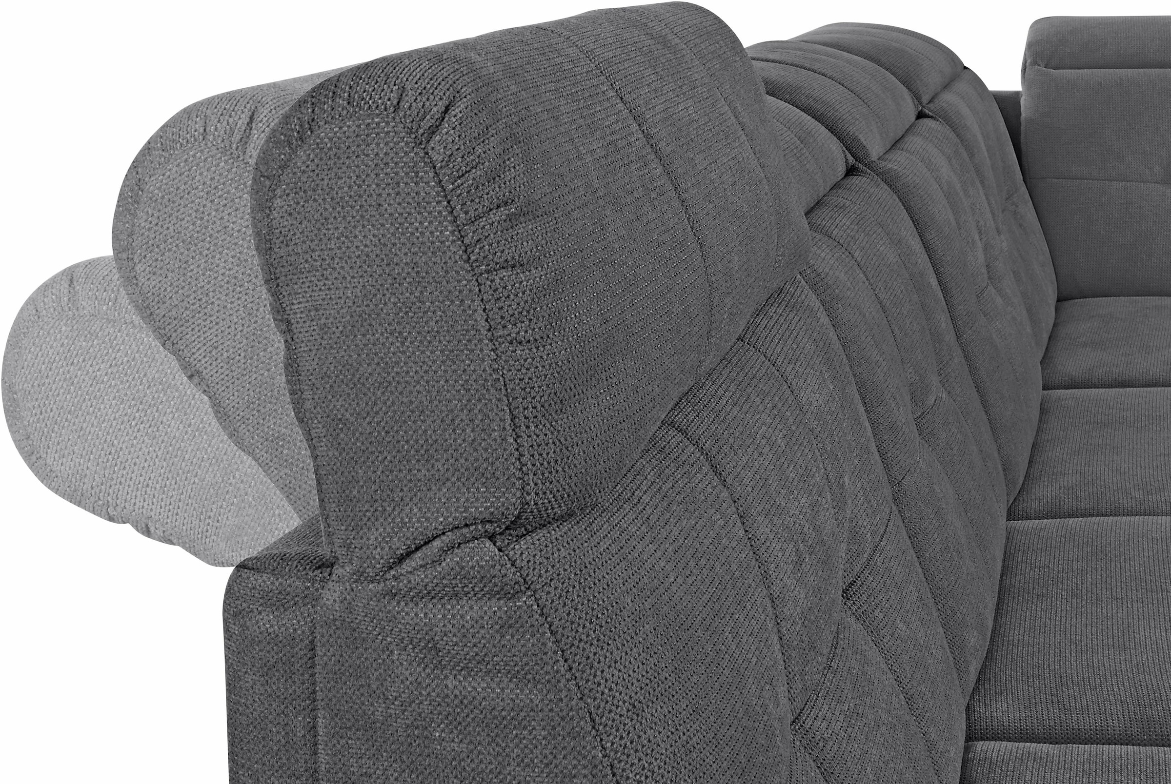 Places of Style Wohnlandschaft »Manhattan U-Form«, 2 Sitze mit elektrischer Relaxfunktion, verstellbare Armlehnen