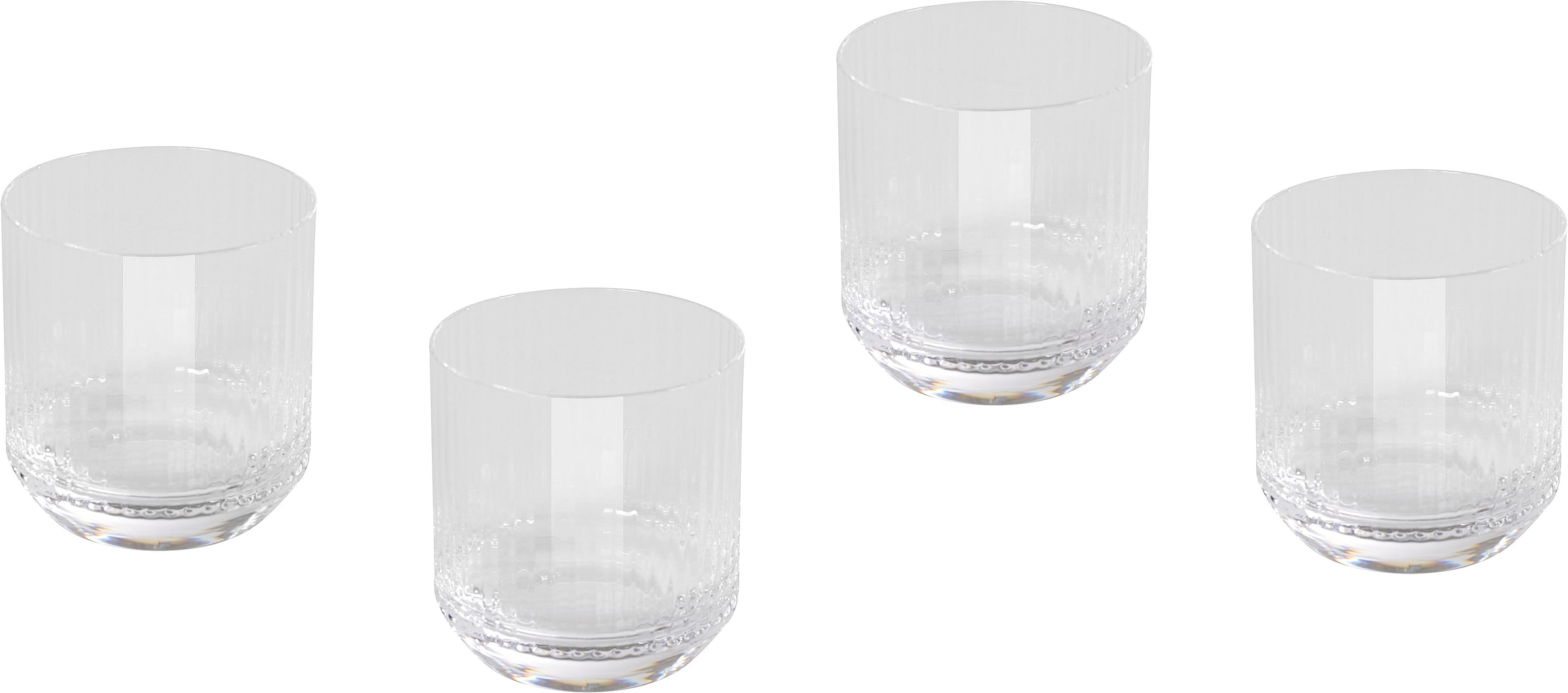Home affaire Whiskyglas, (Set, 4 tlg.), trendige Riffelstruktur, 32 cl, 4-teilig
