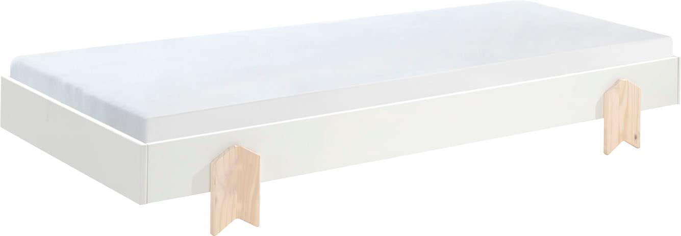 Vipack Kinderbett »Modulo«, (Made in Europe), Jugendbett, Einzelbett, Stapelbett mit Füßen in Pfeiloptik