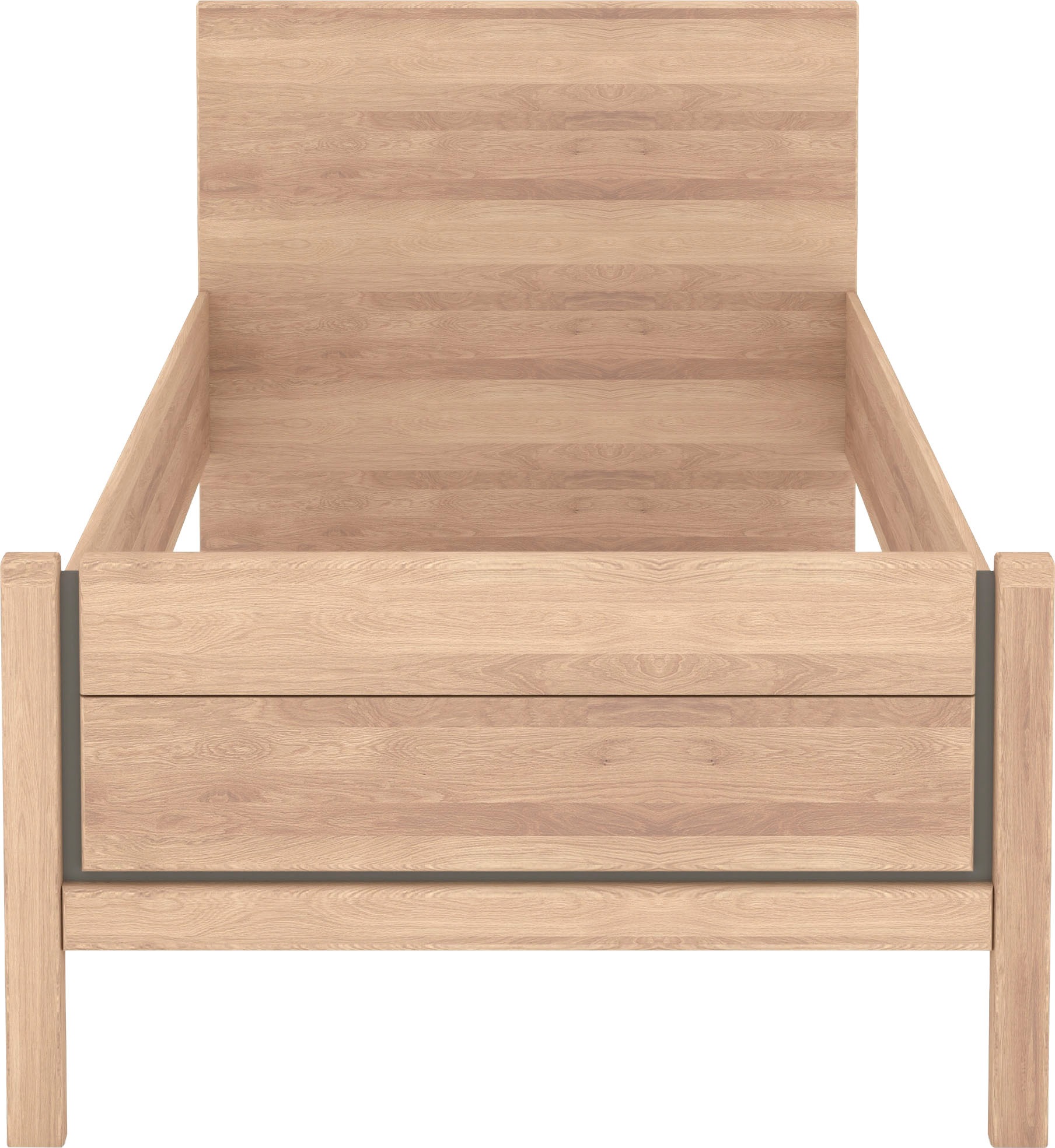 Musterring Holzbett »Sorrent, Bettgestell, Bettrahmen, teilmassiv Eiche«, (MADE IN GERMANY), Eiche teilmassiv, Liegehöhenverstellung, Stollenfußteil