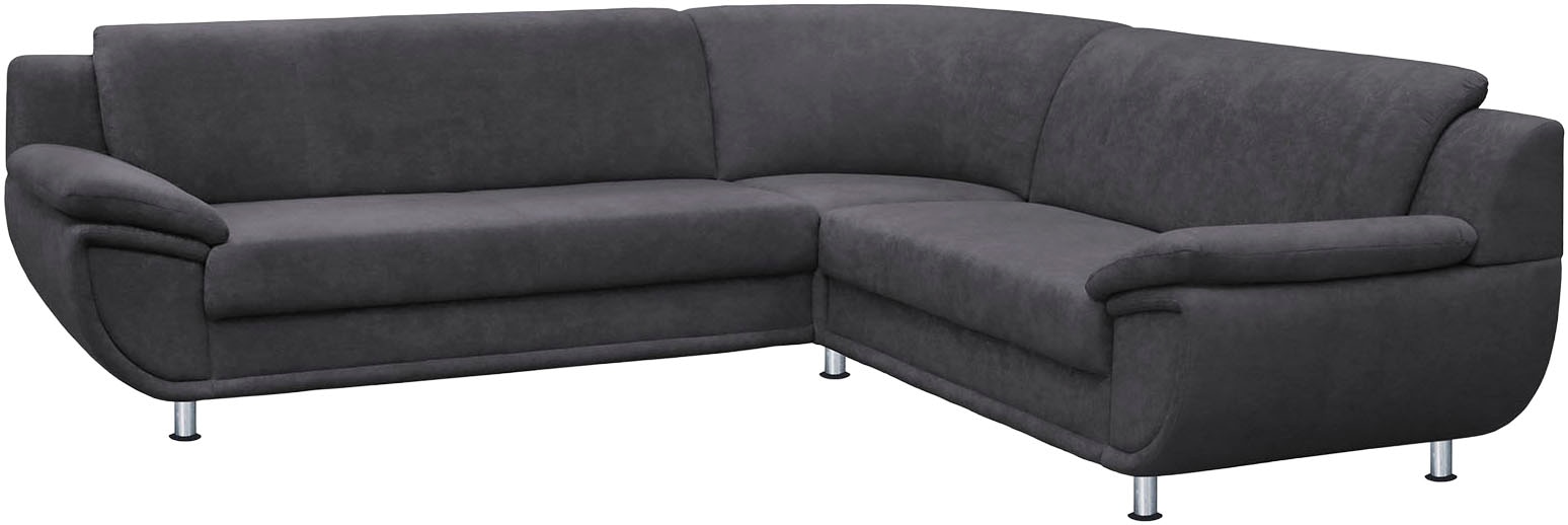 TRENDMANUFAKTUR Ecksofa »Rondo 267 cm, elegant, bequem, Breite, L-Form, Chromfüße« L-Form, wahlw.mit Federkern, Füße chromfarben, Unser Dauertiefpreis