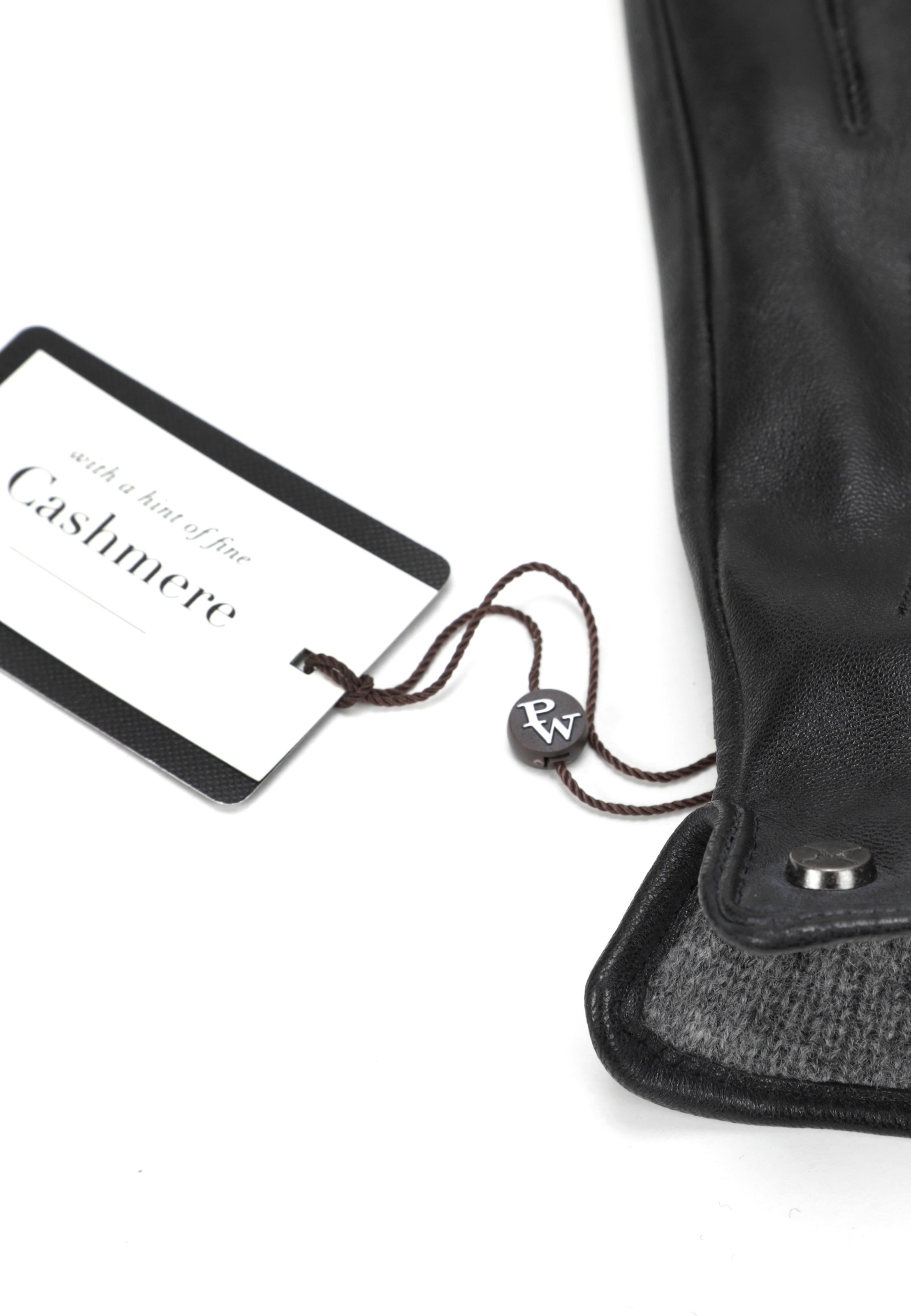 PEARLWOOD Lederhandschuhe »GRAY«, (1 Paar), Weiches Innenfutter mit Wollanteil, dekorative Ziernähte