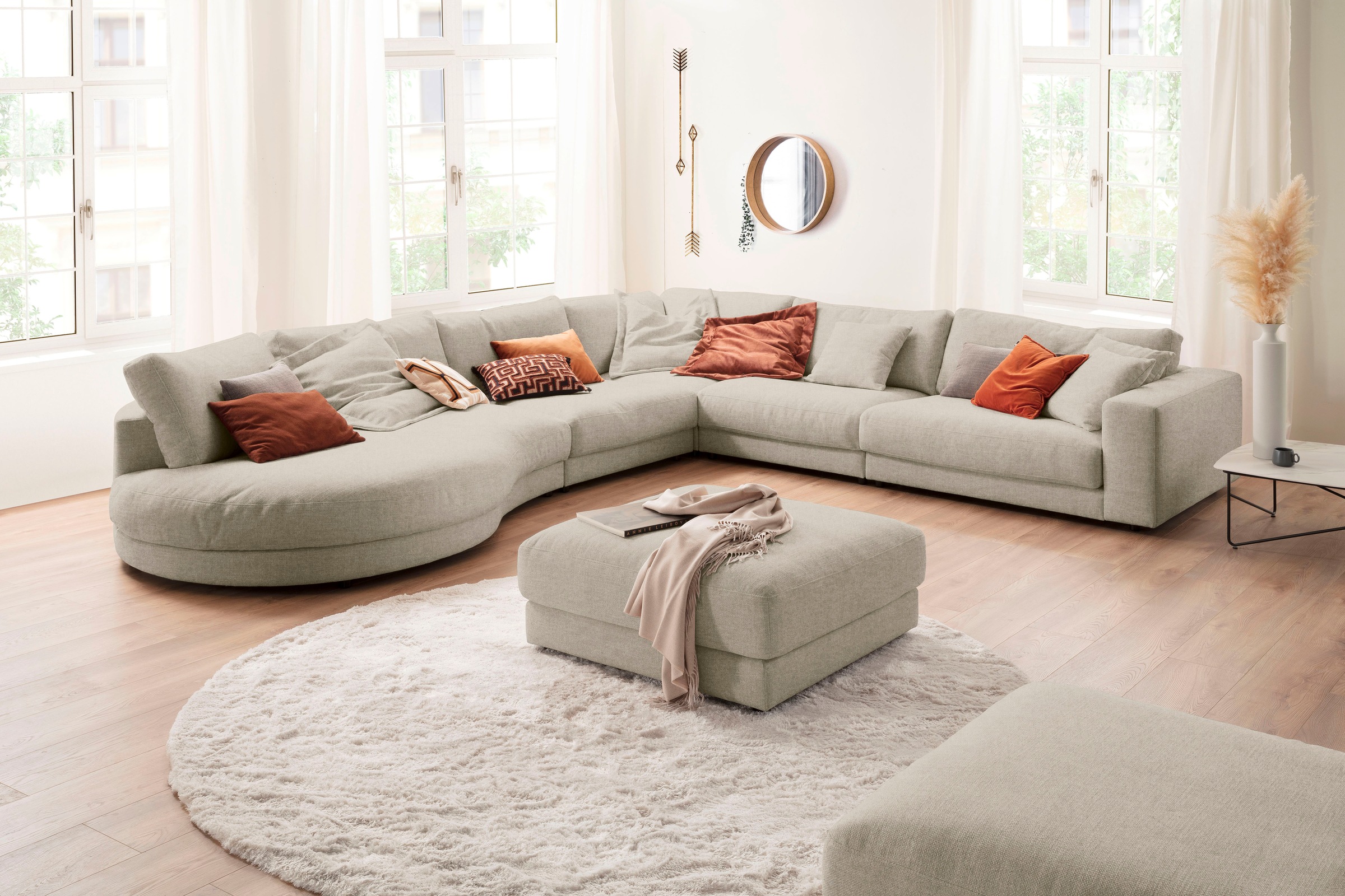 3C Candy Ecksofa »Enisa II, bequem und komfortabel,  Mega Familiensofa, L-Form« incl. 3 Flatterkissen, wahlweise mit Flecken-Schutz-Bezug Easy care