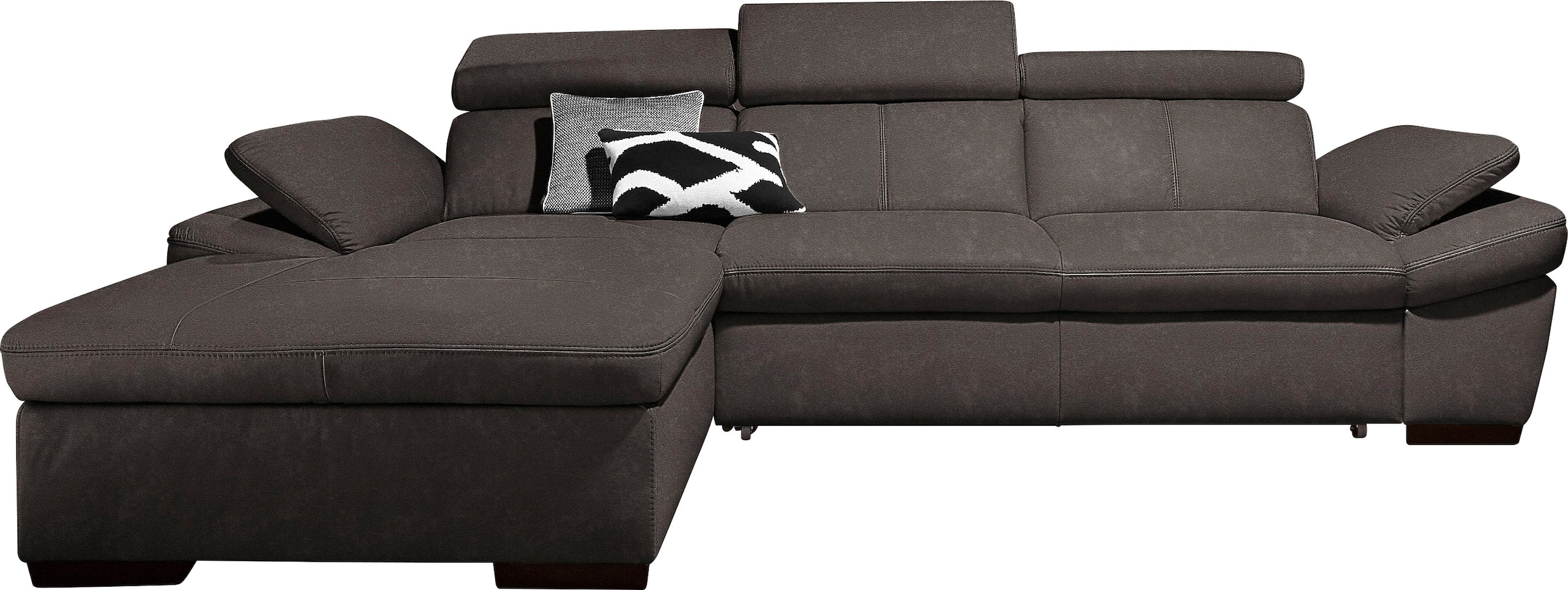 exxpo - sofa fashion Ecksofa »Salerno, Funktionssofa, Breite 280cm, hoher Sitzkomfort, L-Form« inkl. Kopf- und Armteilverstellung, wahlweise mit Bettfunktion