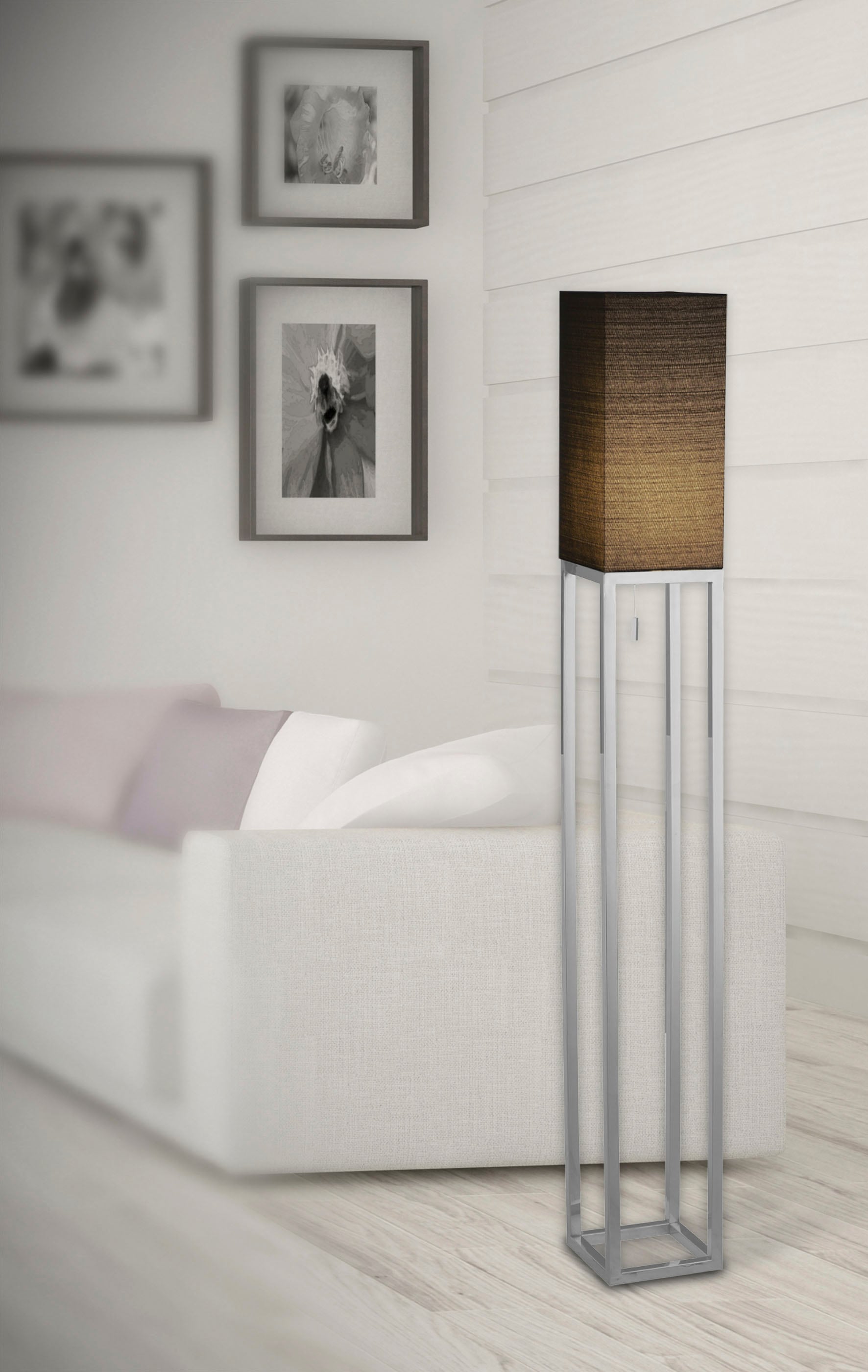 näve Stehlampe »Alfa« E27 1 Stk. Flurleuchte H: 150,5cm, 1xE27, dunkelgrau/chrom, IP20