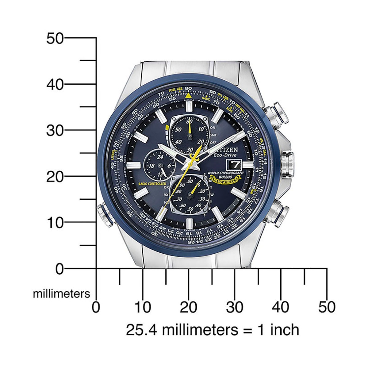 Citizen Funkchronograph »Promaster Blue Angel, AT8020-54L«, Armbanduhr, Herrenuhr, Solar, Stoppfunktion, Edelstahlarmband