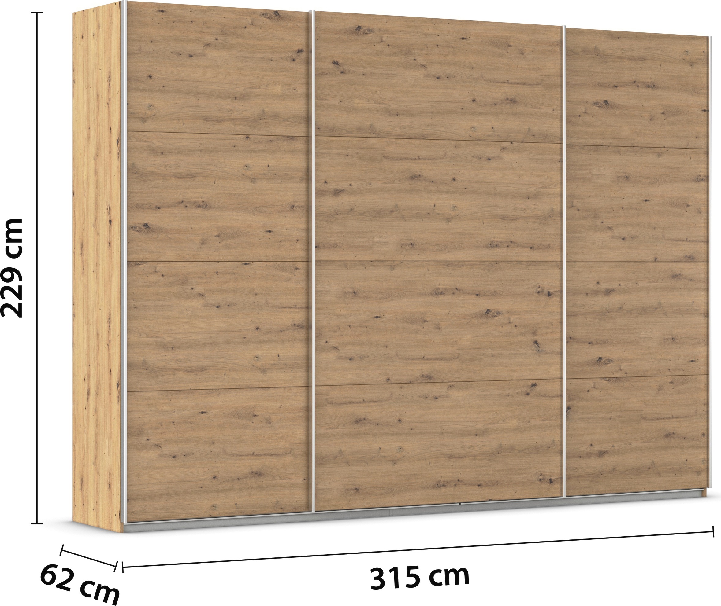 rauch Schwebetürenschrank »Kleiderschrank Schrank Garderobe AGORDO mit Dekor- oder Hochglanzfront«, (in zwei Griff-Farben), durchdachte Innenausstattung, in 4 Breiten und 2 Höhen MADE IN GERMANY