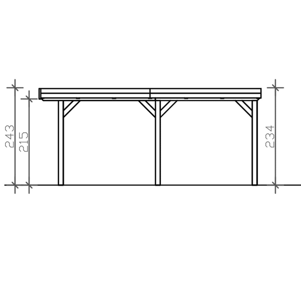 Skanholz Einzelcarport »Grunewald«, Leimholz-Nordisches Fichtenholz, dunkelgrau