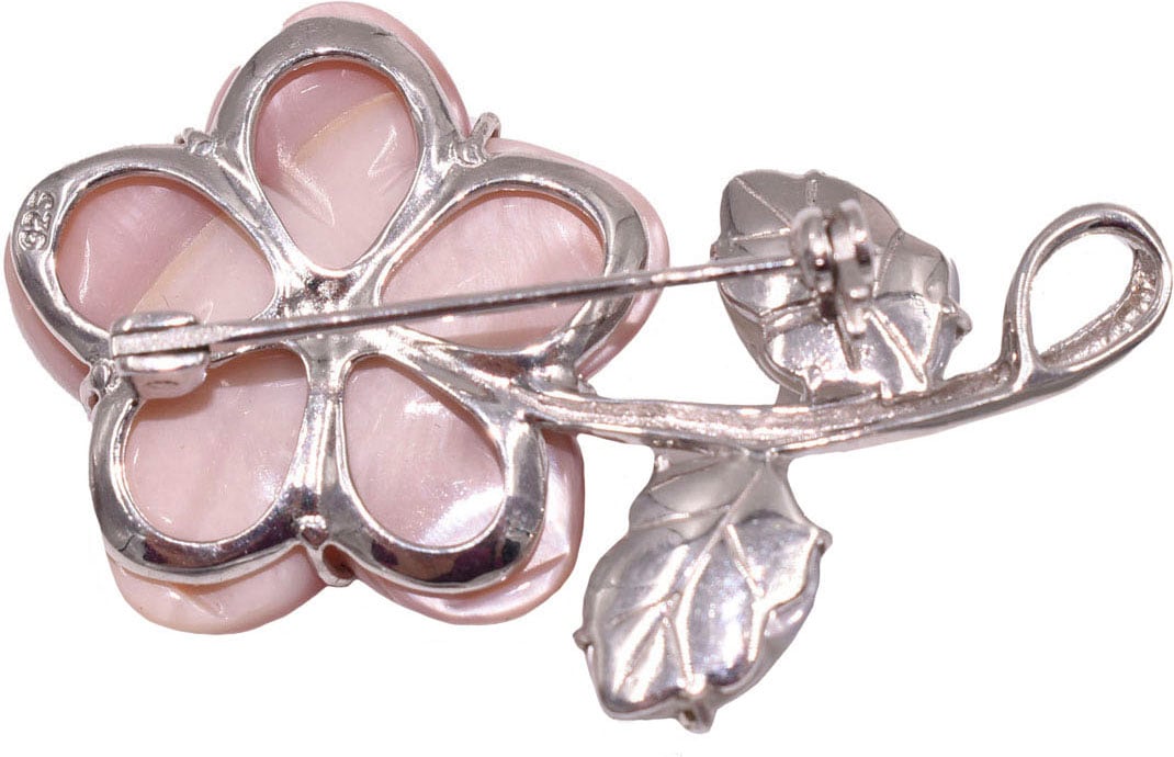 Firetti Brosche »Schmuck Geschenk Silber 925 Ansteckschmuck Blume«, mit Perlmutt