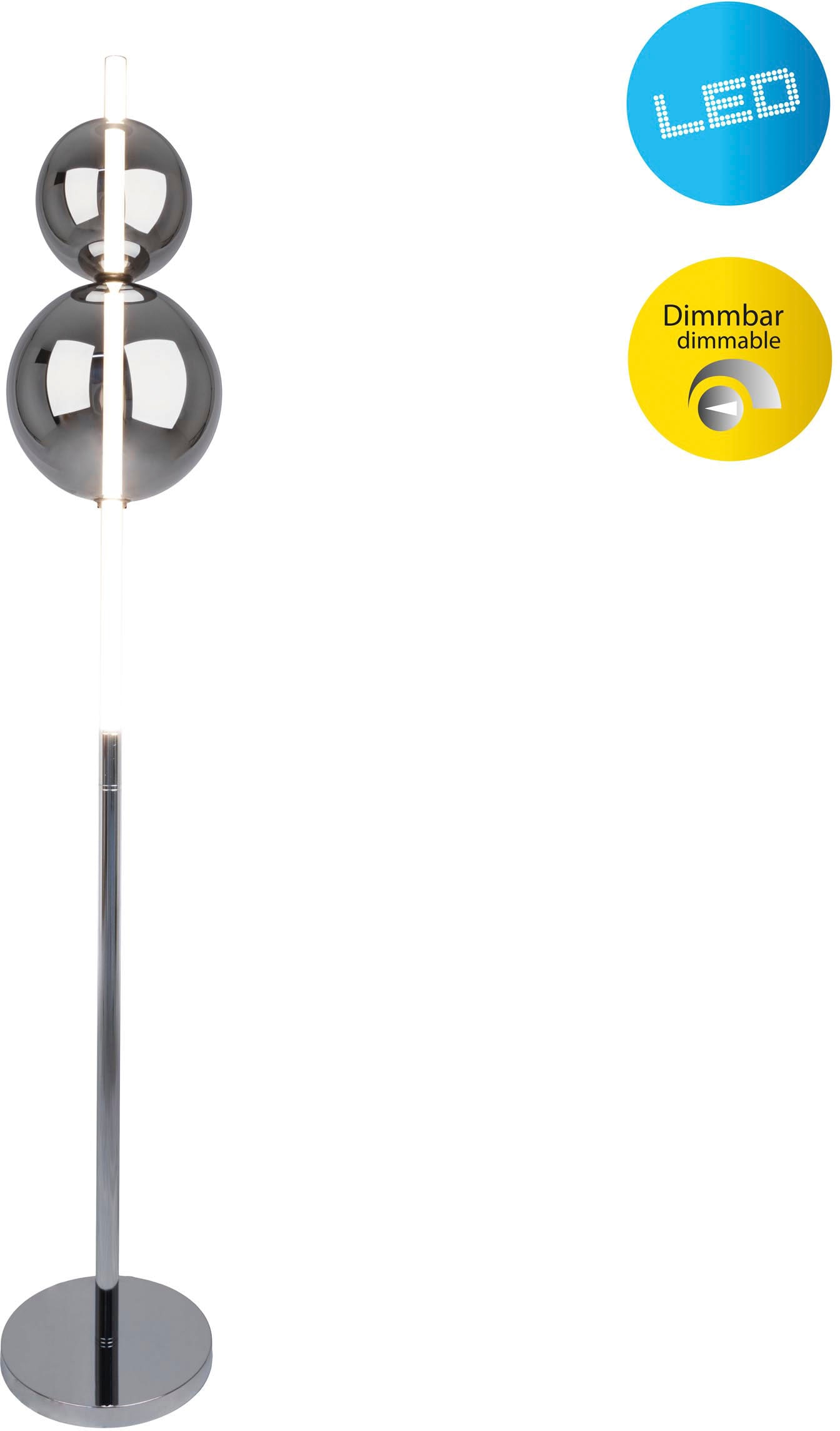 näve Stehlampe »NOVA«, Leuchtmittel LED-Modul   LED fest integriert, Dimmba günstig online kaufen