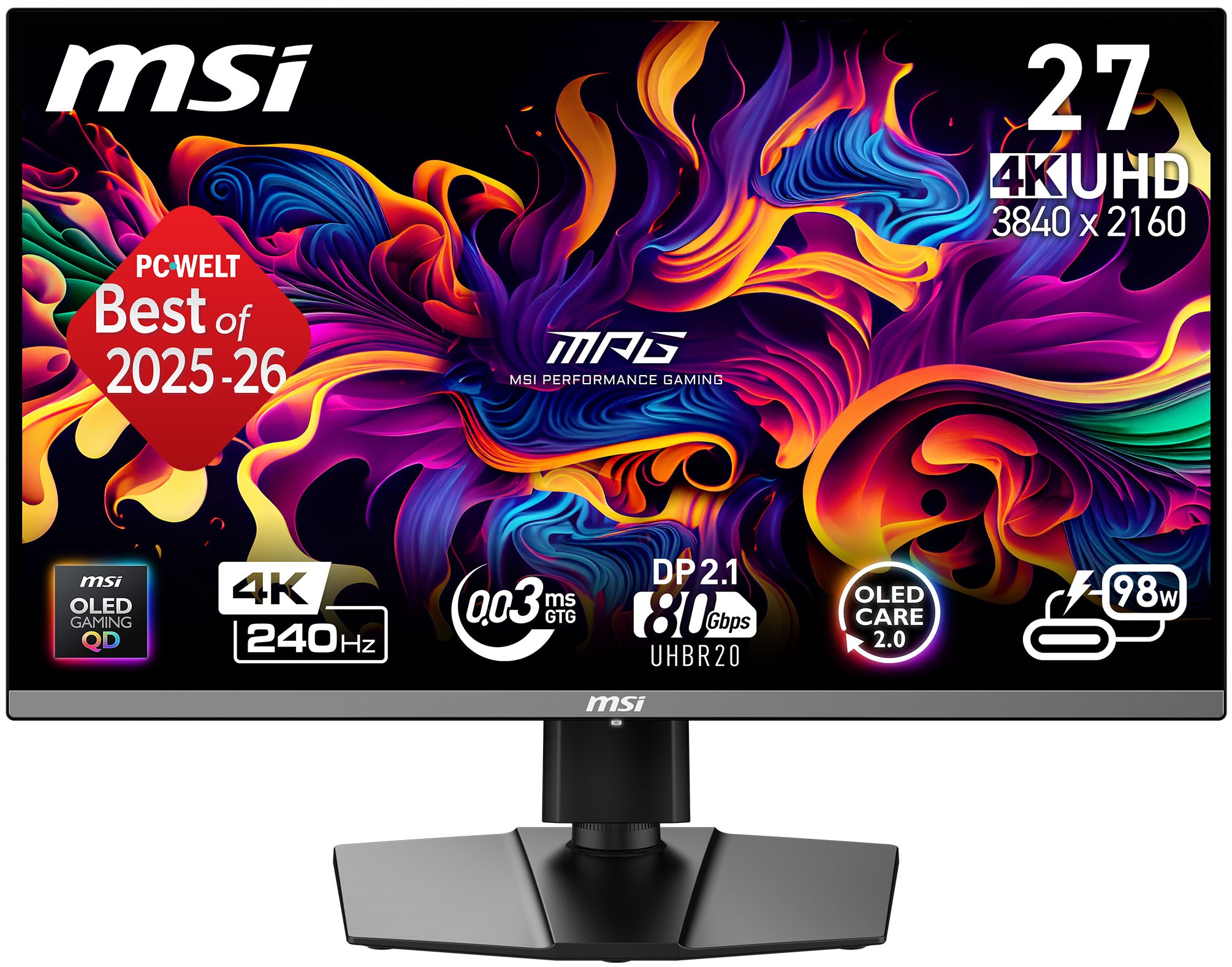 MSI OLED-Monitor »MPG 272URX QD-OLED« 67 cm/27 ″  3840 x 2160 px 0,03 Reaktionszeit 240 Hz