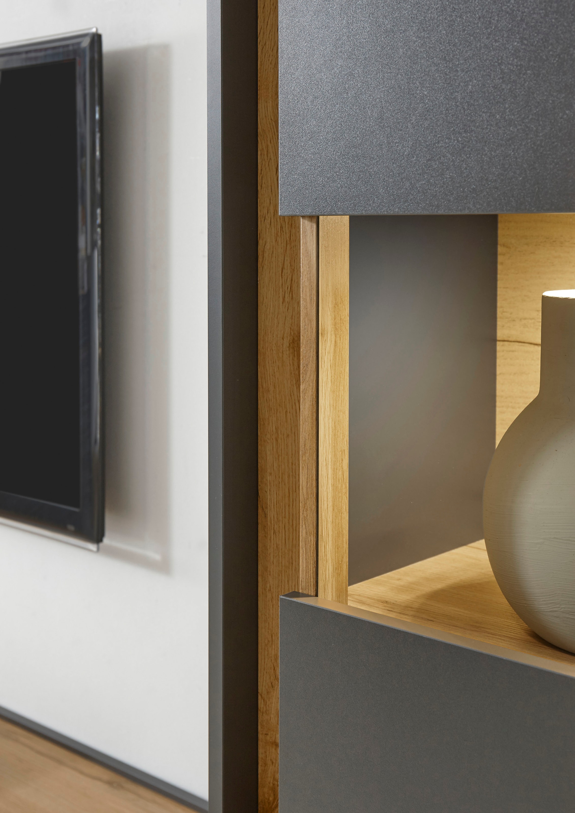 INOSIGN Wohnwand »City/Giron, moderne Anbauwand, Komplettset in vielen Farben verfügbar«, (Set, 3 St.), enthält drei Vitrinen