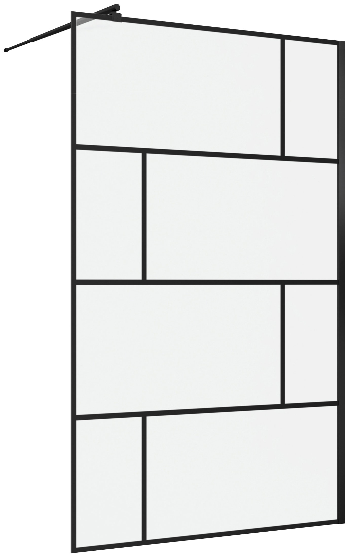 Marwell Walk-in-Dusche »Bricks«, 90 x 195 cm, inkl. Haltestange für Wandmontage