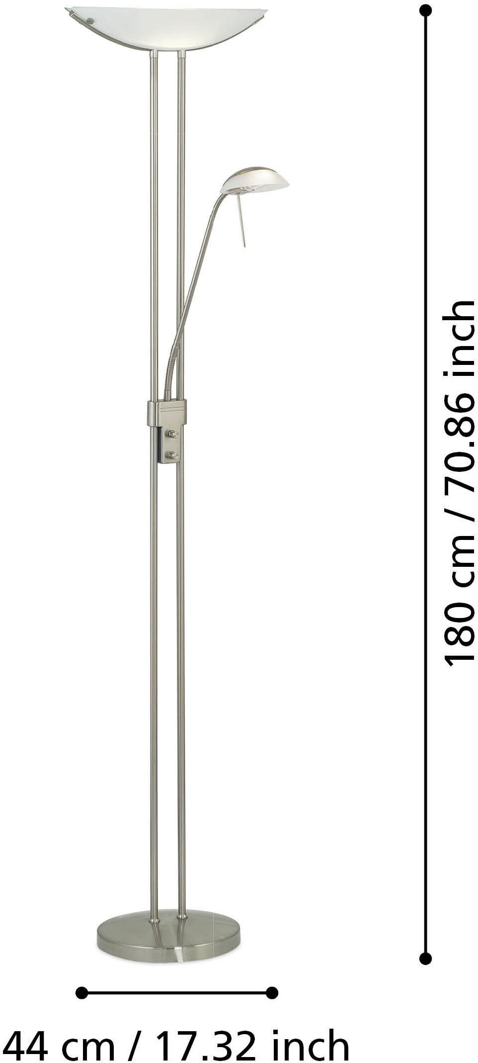 EGLO Stehlampe »BAYA Stehlampe - Stahl - R7S;G9 - 1X230W;1X33W - IP20« LED-Modul 1 Stk. Standleuchte, Leselampe, Wohzimmer, Schlafzimmer, L44 x H180 cm