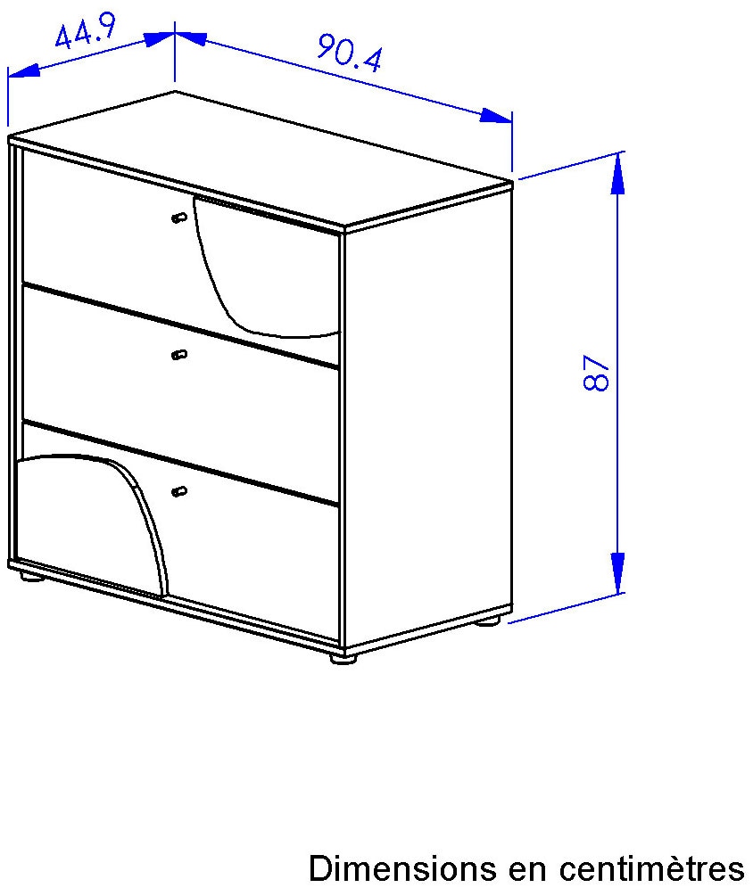 Gami Kommode »KOMMODE BASILE 3 SCHUBLADEN« 3 große Schubladen