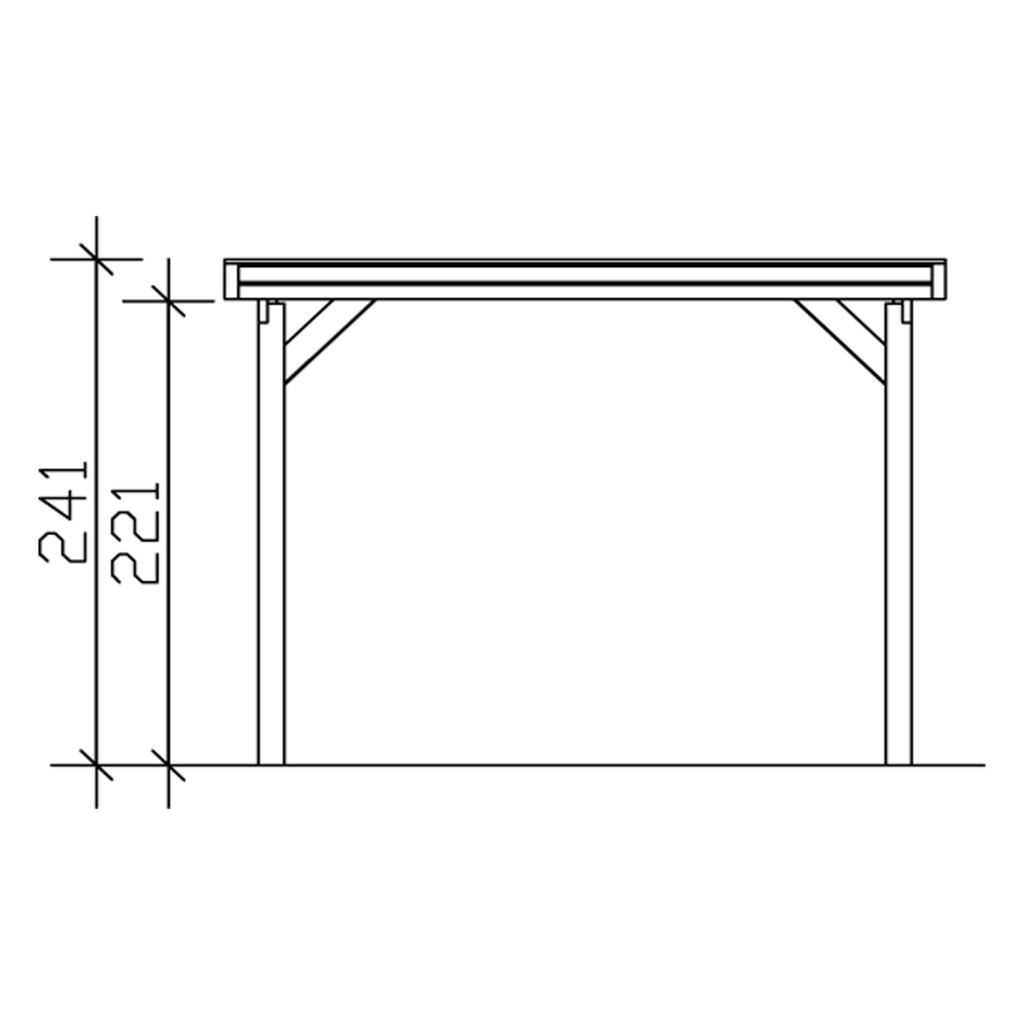 Skanholz Einzelcarport »Friesland«, Fichtenholz, 270 cm, dunkelgrau