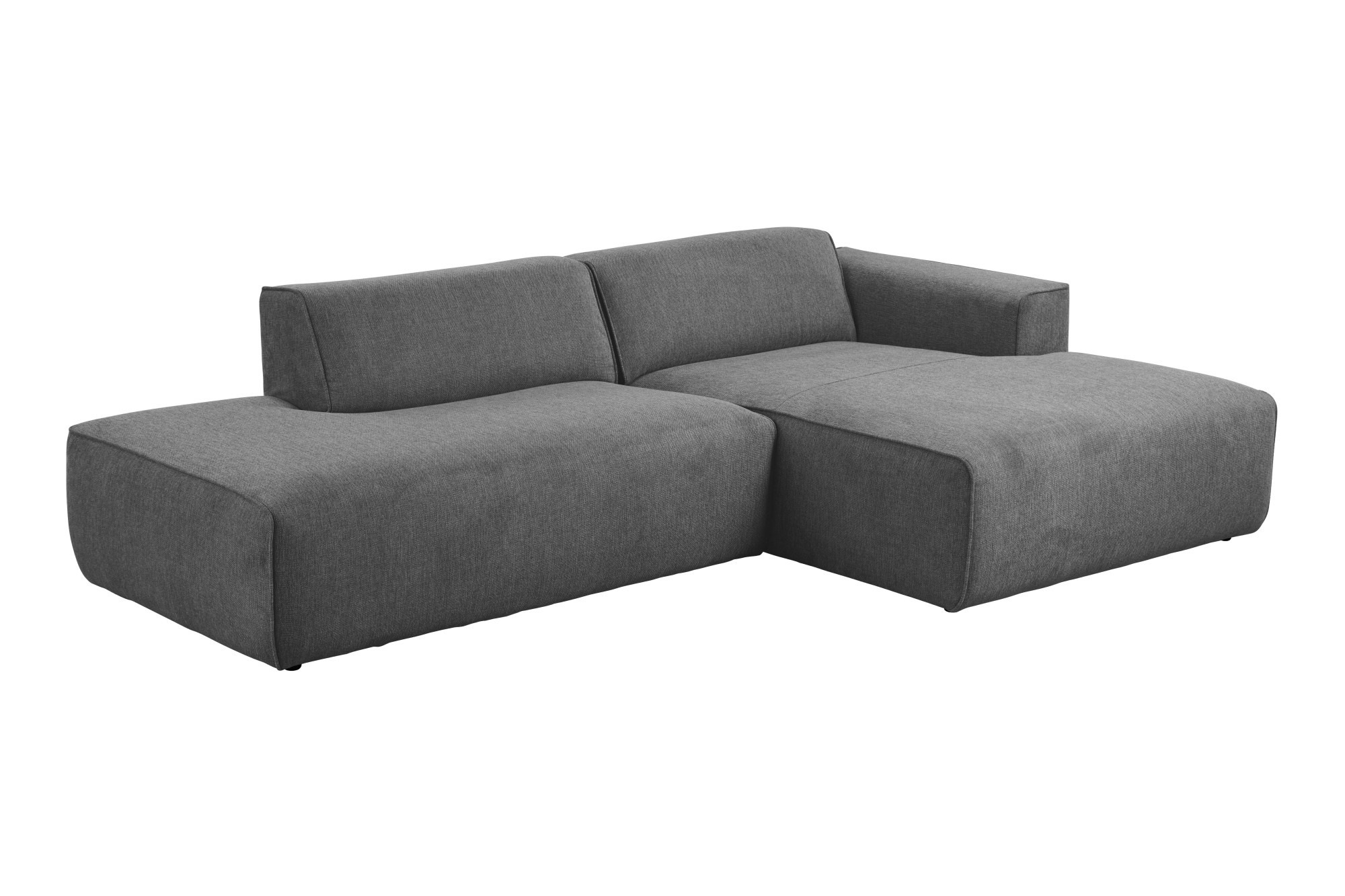 andas Ecksofa »Noord mit Kedernaht, Breite 227 cm«, Cord, Struktur, Webstoff, mit Wellenunterfederung, Massivholzrahmen