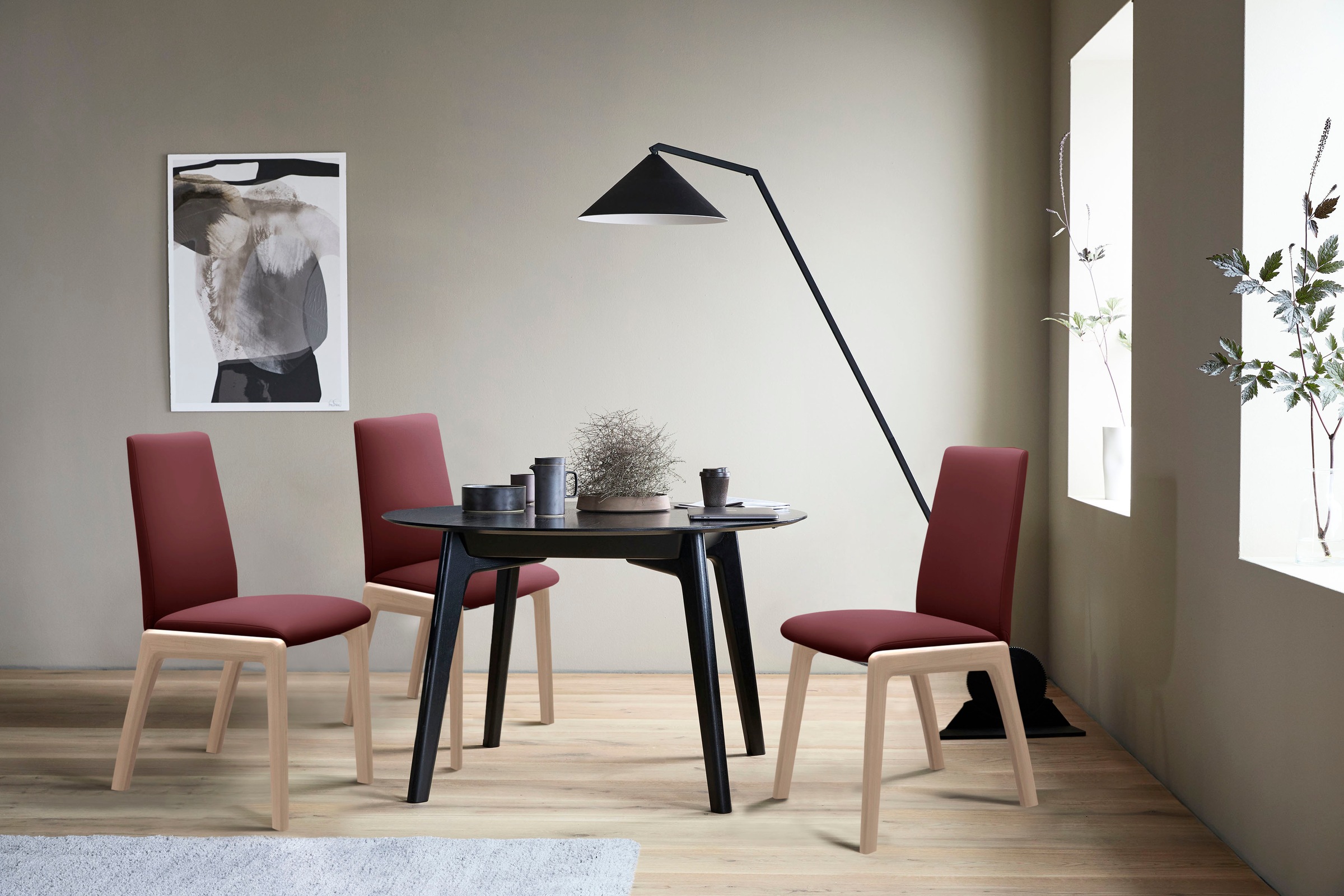 Stressless® Polsterstuhl »Laurel«, Leder BATICK, Low Back, Größe L, mit abgerundeten Beinen in Eiche gekalkt
