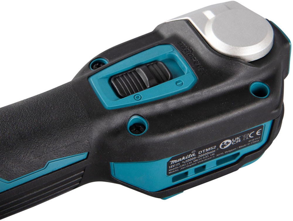Makita Akku-Multifunktionswerkzeug »»DTM52ZJX2« 18V, ohne Akku und Ladegerät« 10.000-20.000 min⁻¹, vielseitige zum Sägen, Schleifen und Polieren