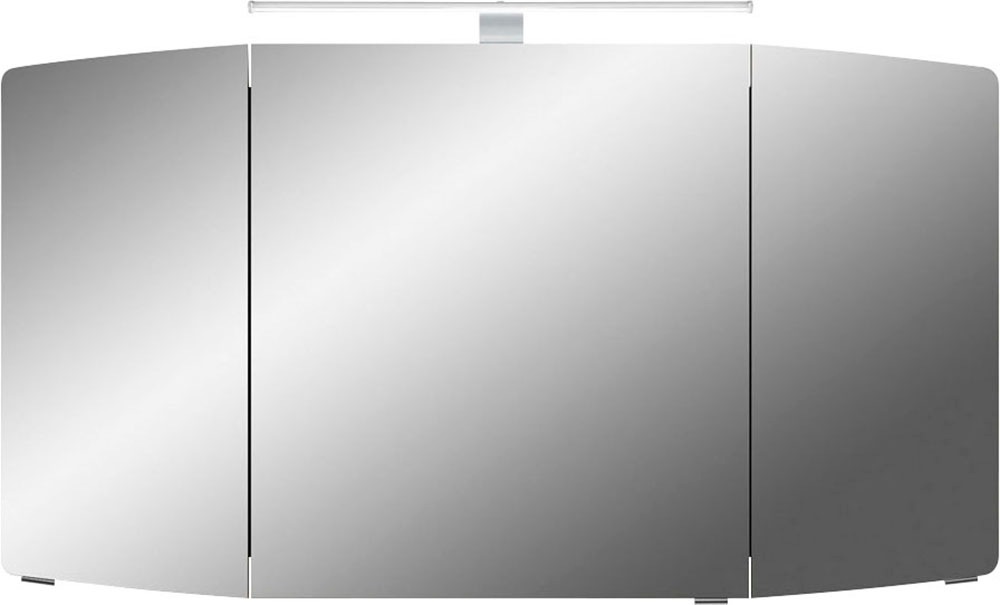 Saphir Spiegelschrank »Cassca Sprint Badschrank, 3 Spiegeltüren, 6 Einlegeböden, 120 cm breit«, inkl. LED-Beleuchtung, Türdämpfer, Schalter-/Steckdosenkombination