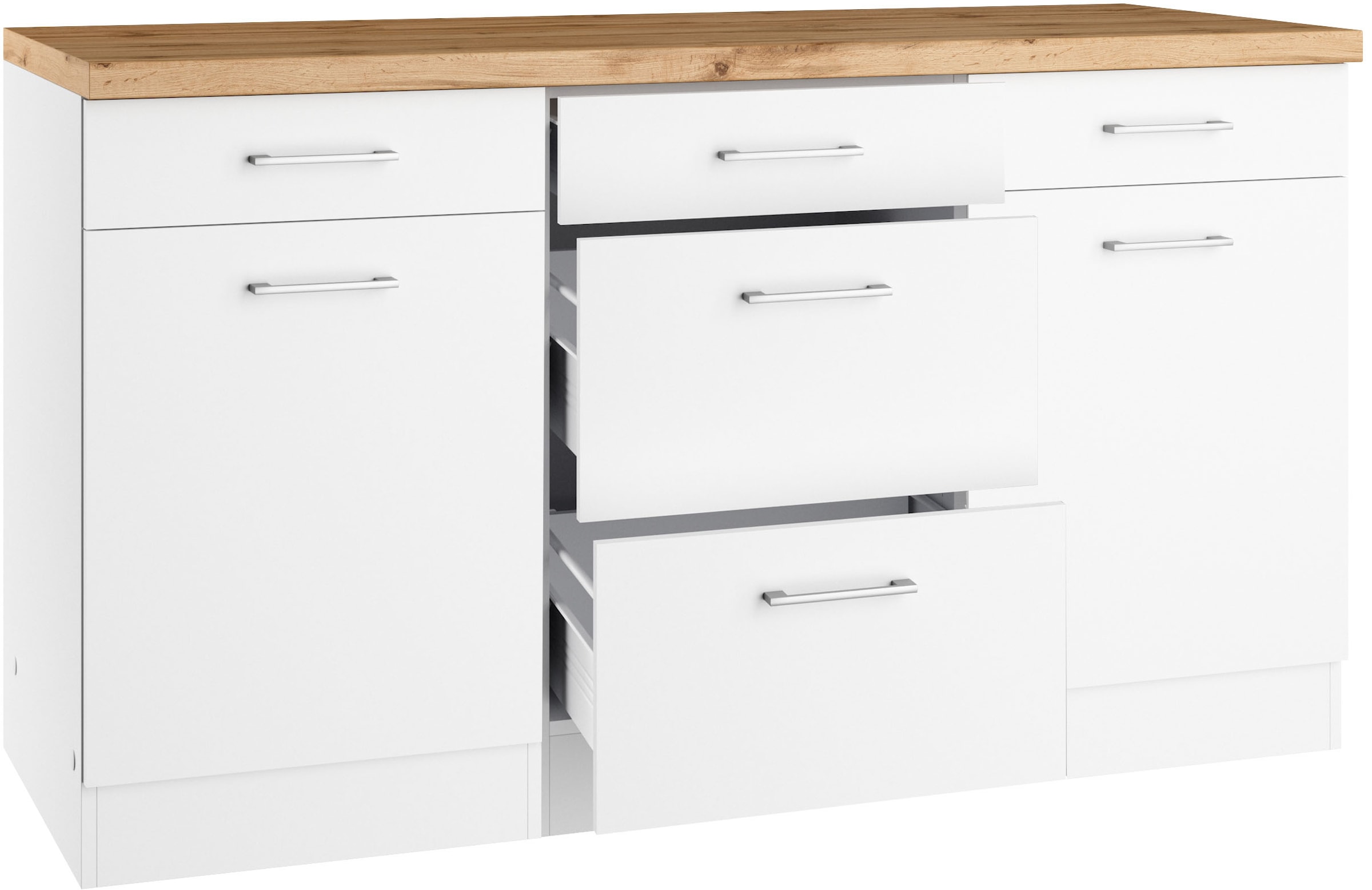 KOCHSTATION Unterschrank »KS-Milan« Unterschrank 150 cm, matte oder hochglänzende Fronten