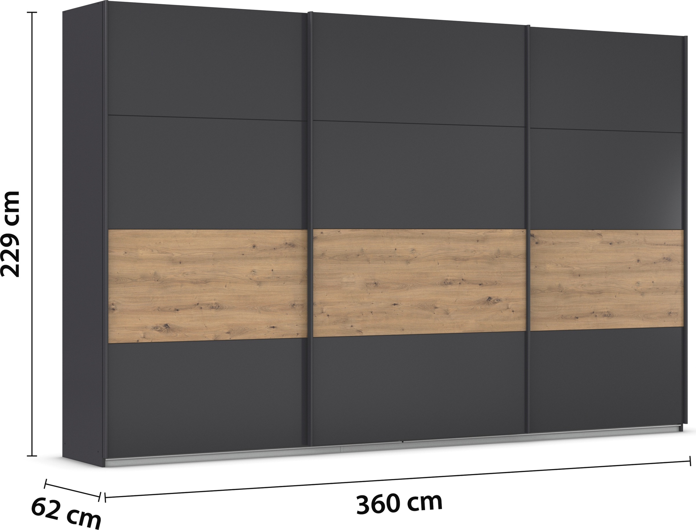 rauch Schwebetürenschrank »Schwebetürenschrank Kleiderschrank Schrank Garderobe CORTONA«, inkl. Inneneinteilung, 2 Stoffboxen und zusätzlichen Einlegeböden