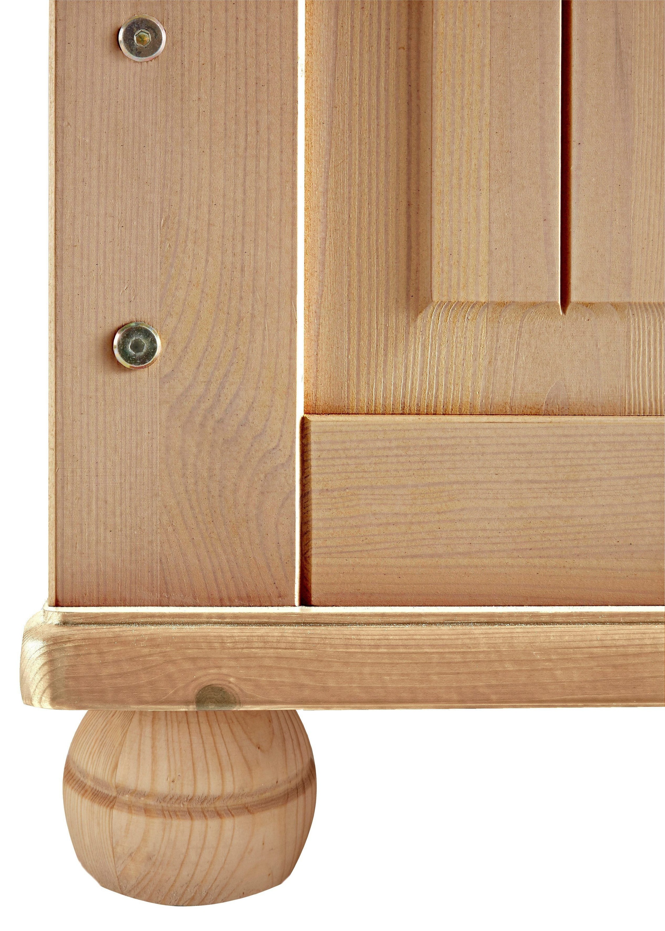 Home affaire Kleiderschrank »Adele«, (4 Breiten: 92/130/169/207 H/T ca. 191/54 cm), aus massiver Kiefer,Spiegel beim 4-und 5-trg.Schrank, Innenausstattung