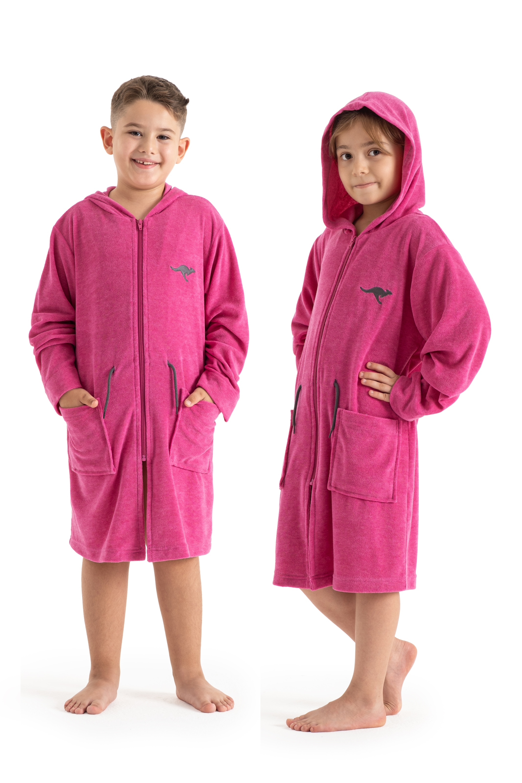 KangaROOS Kinderbademantel »Kira, Ideal für Zuhause, Schwimmbad oder im Urlaub« 1 Stk. modernen, sportliches Design, leuchtenden Akzenten rosa 