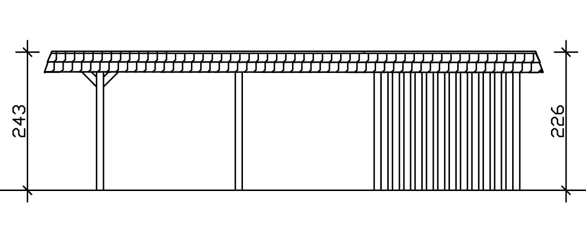 Skanholz Einzelcarport »Wendland«, Holz, 291 cm, Anthrazit, schwarze Blende
