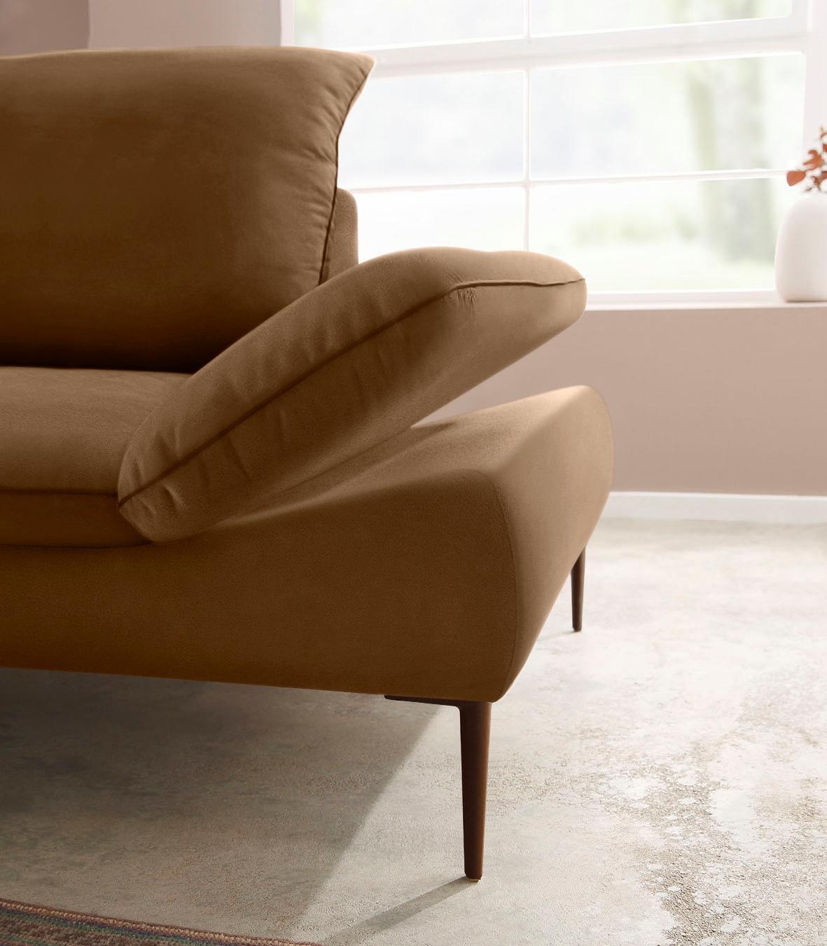 W.SCHILLIG Ecksofa »enjoy&MORE, Designsofa, elegant und bequem, L-Form«, Sitztiefenverstellung, Füße bronze pulverbeschichtet, Breite 294 cm