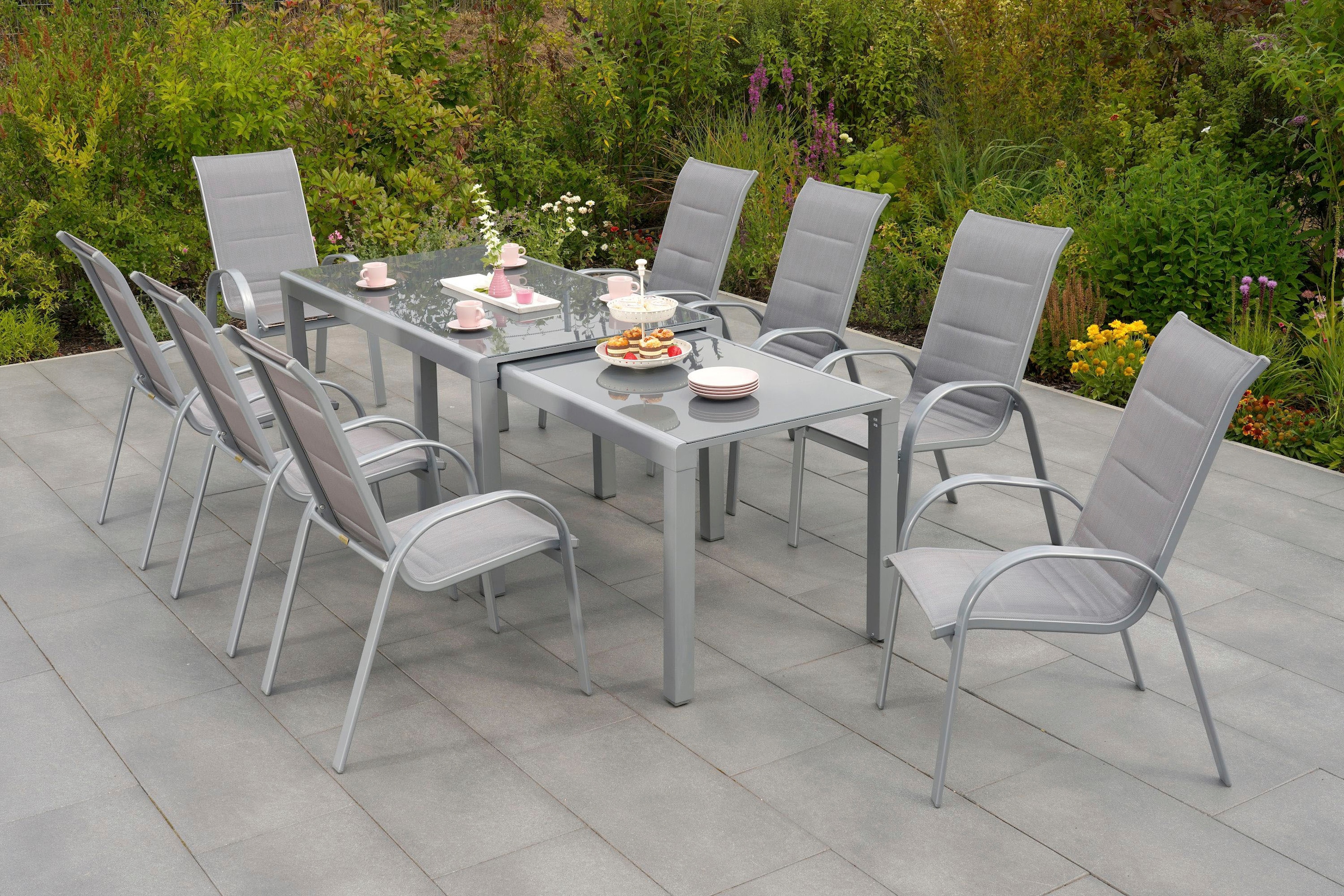 MERXX Garten-Essgruppe »Amalfi di Lusso« 10 Stk. tlg. mit 8 Sesseln und ver günstig online kaufen