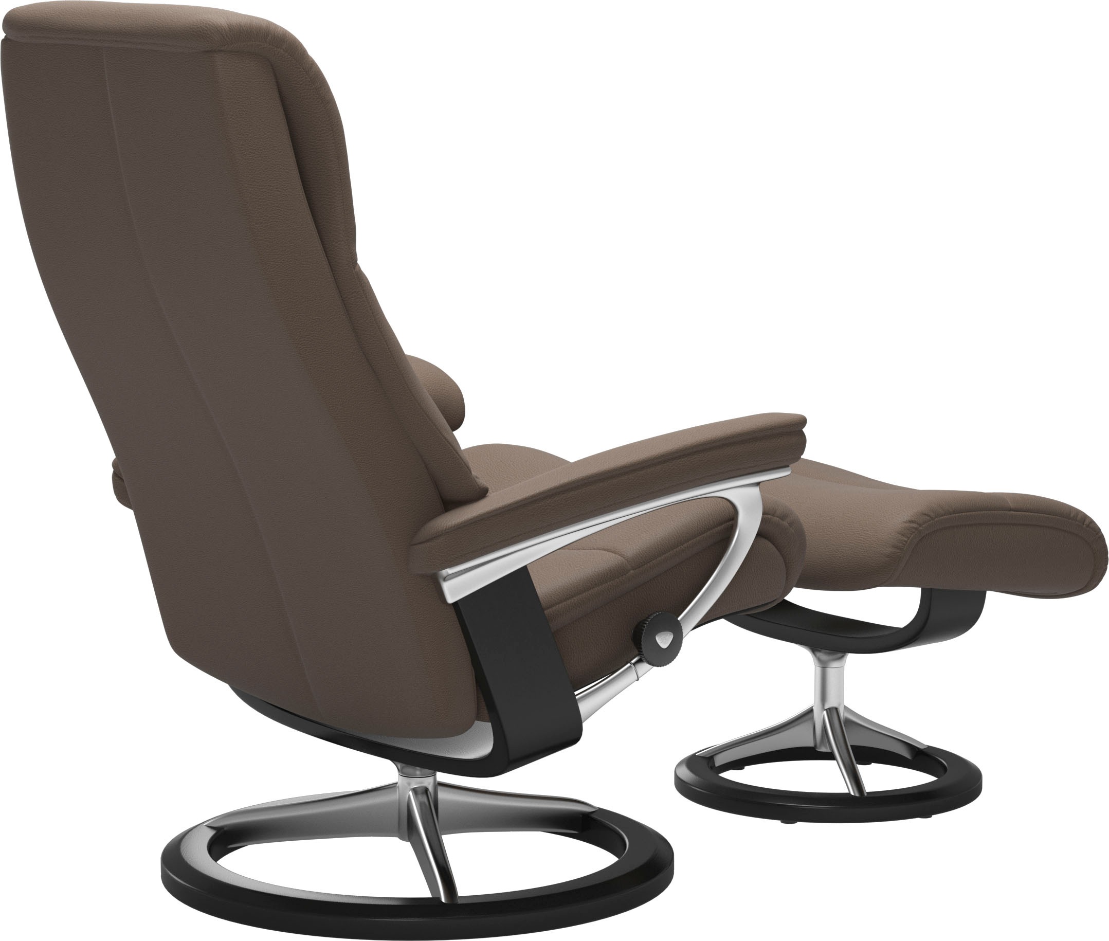 Stressless® Relaxsessel »View«, (Set, Relaxsessel mit Hocker), mit Signature Base, Größe S,Gestell Schwarz