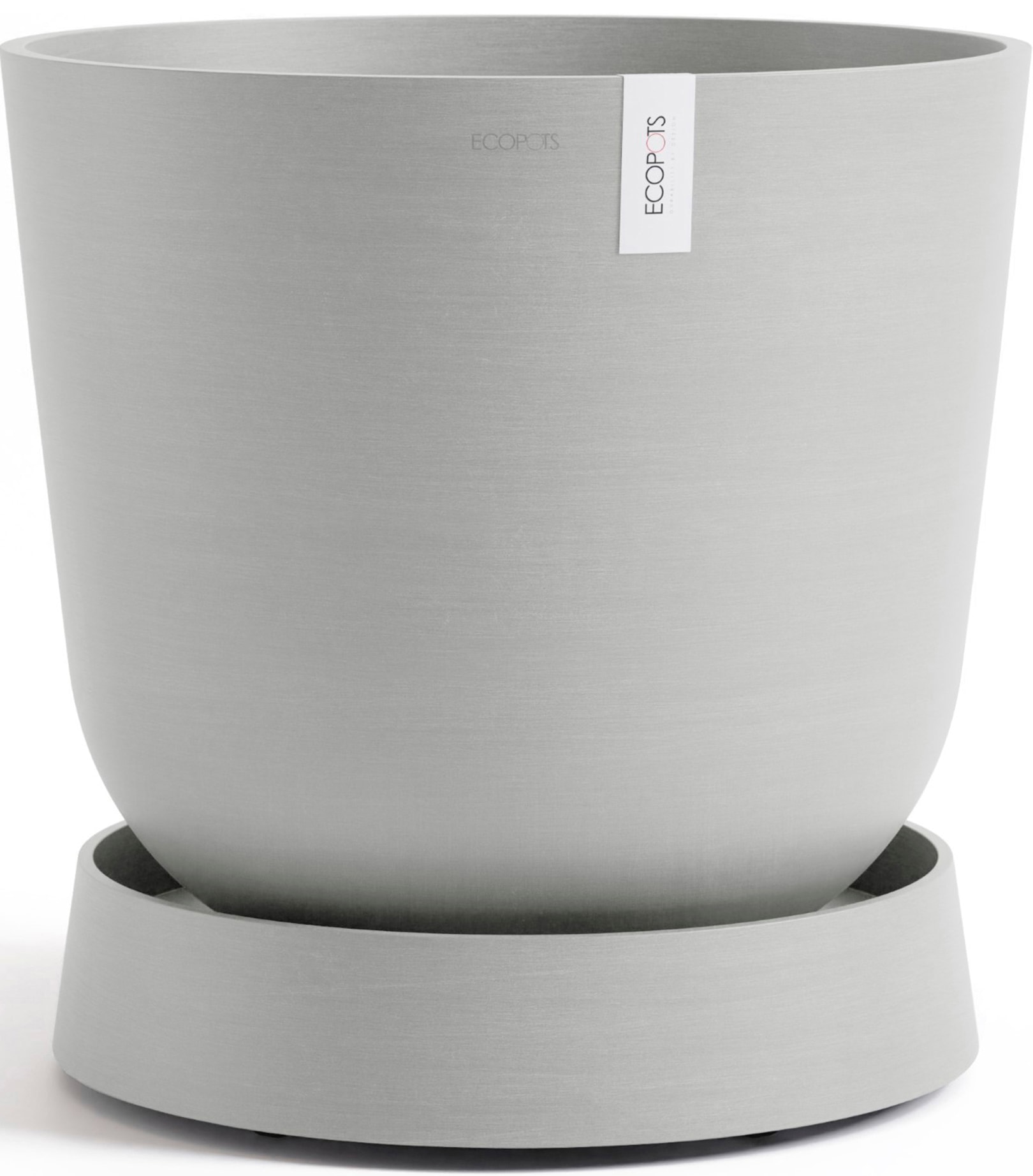 ECOPOTS Topfuntersetzer »mit Rollen Oslo 45 Weißgrau«, für innen und außen: frostsicher, bruchsicher und lichtbeständig