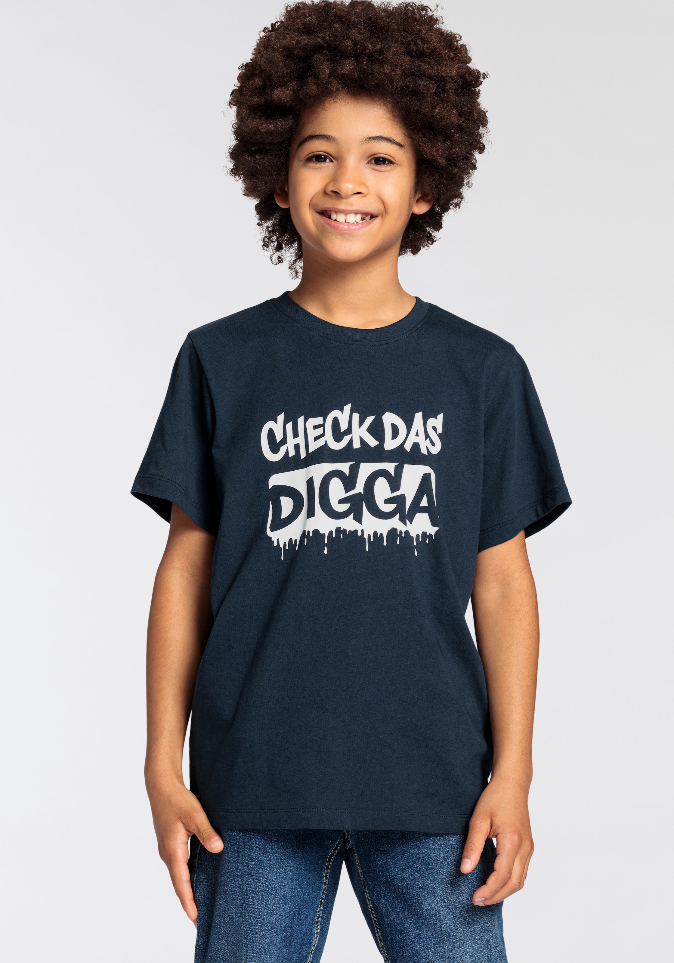 Jungen DIGGA«, T-Shirt »CHECK DAS Sprücheshirt bestellen KIDSWORLD für online