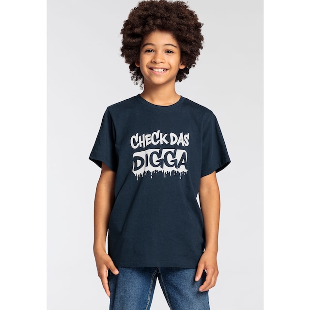KIDSWORLD DAS Jungen »CHECK für Sprücheshirt T-Shirt DIGGA«, online bestellen