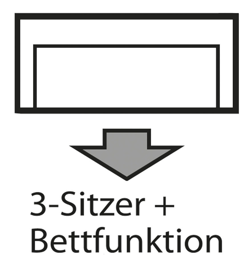 INOSIGN 3-Sitzer Beatrice Schlafsofa, wahlweise auch mit Bettfunktion und Bettkasten, incl. 2 Zierkissen