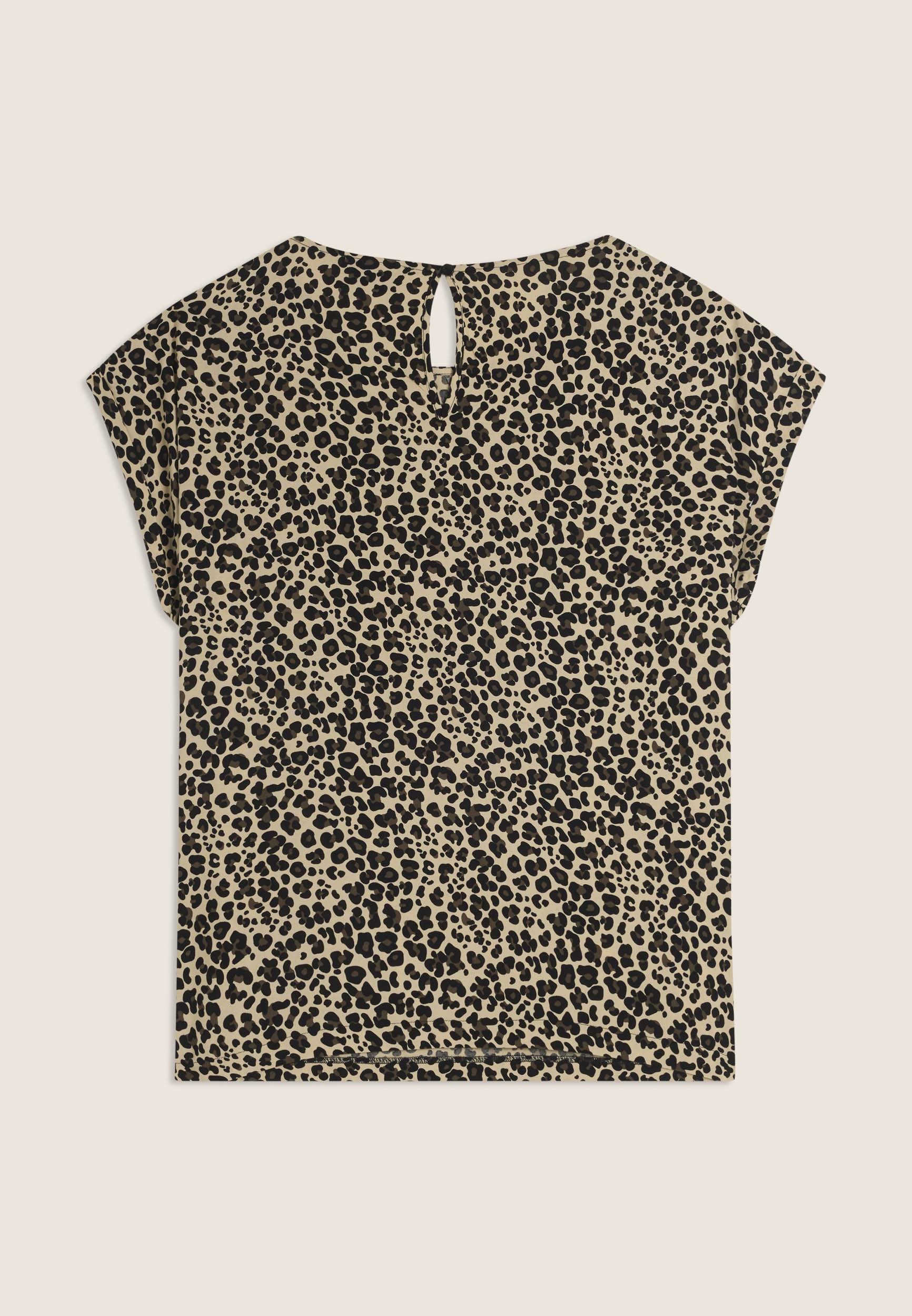 Freddy Rundhalsshirt mit allover Leoprint und Glitzerlogo