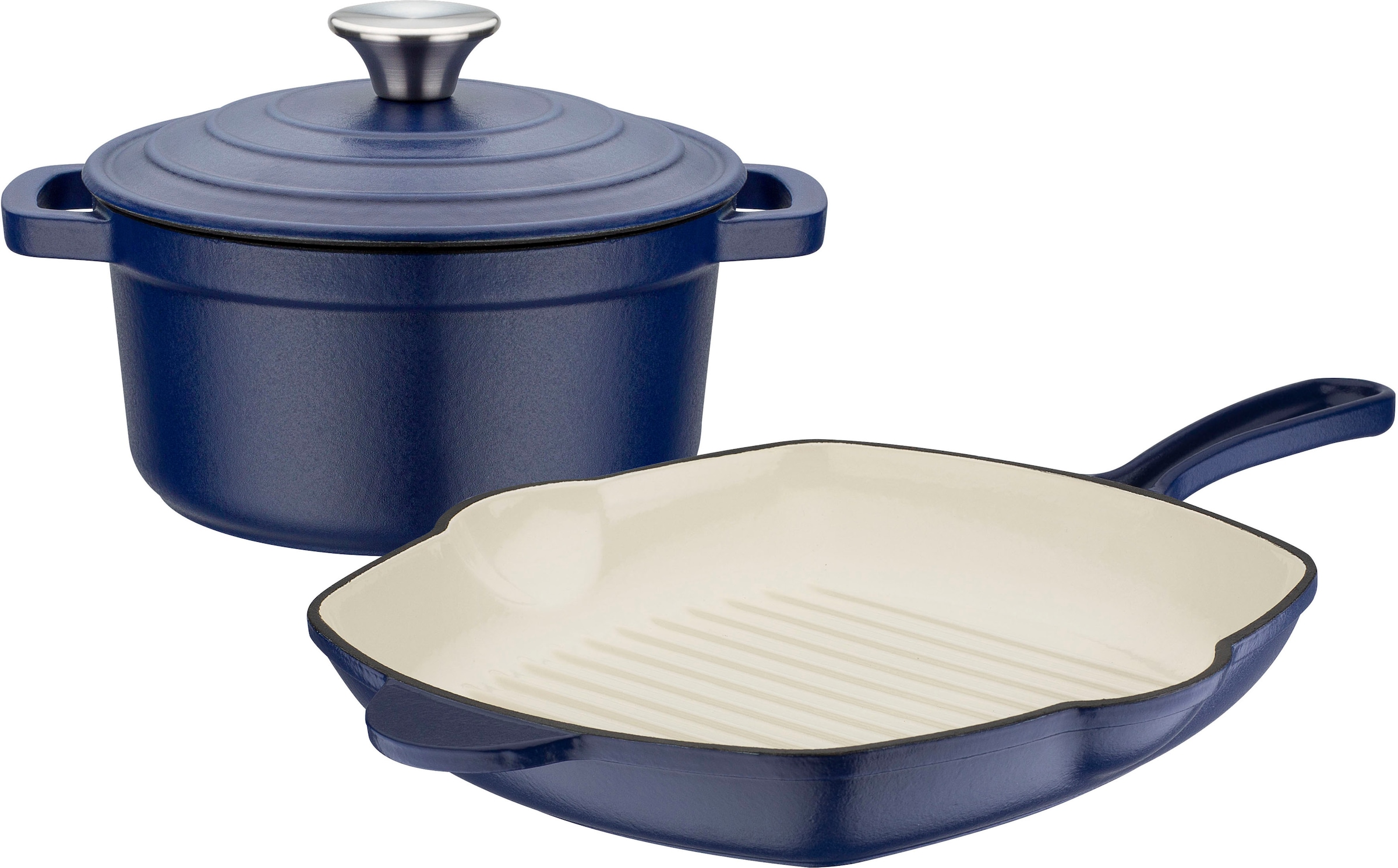 GSW Topf-Set »Blue Magic« Set, 1x Kochtopf mit Deckel Ø 20 cm, 1x Grillpfan günstig online kaufen