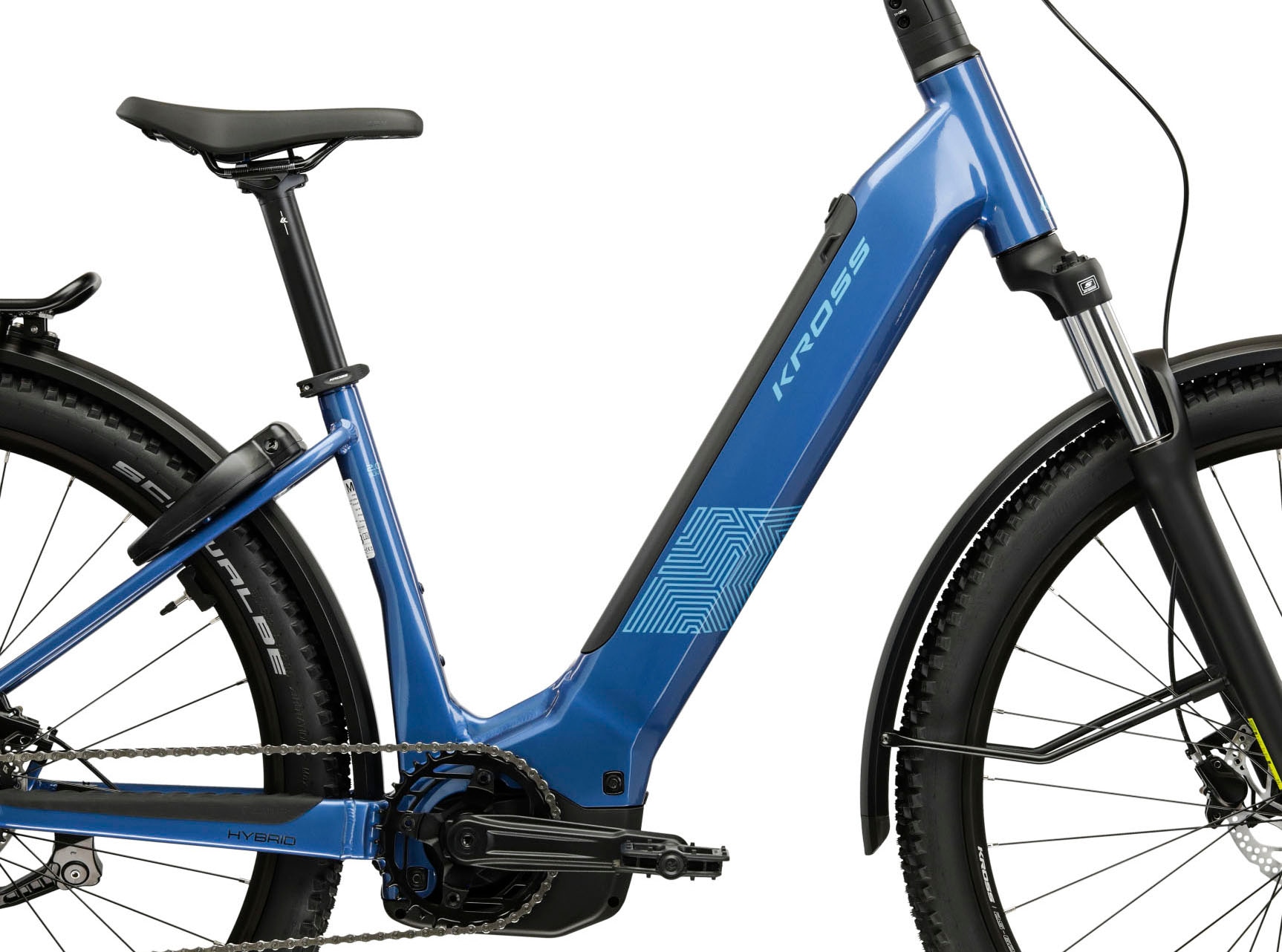 Kross »Influx Hybrid SUV 2.0 16,7Ah / 600 Wh 29 Zoll blau 9 Gänge 2026« 9 Gang Shimano CUES U4000 Schaltwerk Kettenschaltung Mittelmotor 250 W BOSCH PERFORMANCE LINE PX Mittelmotor