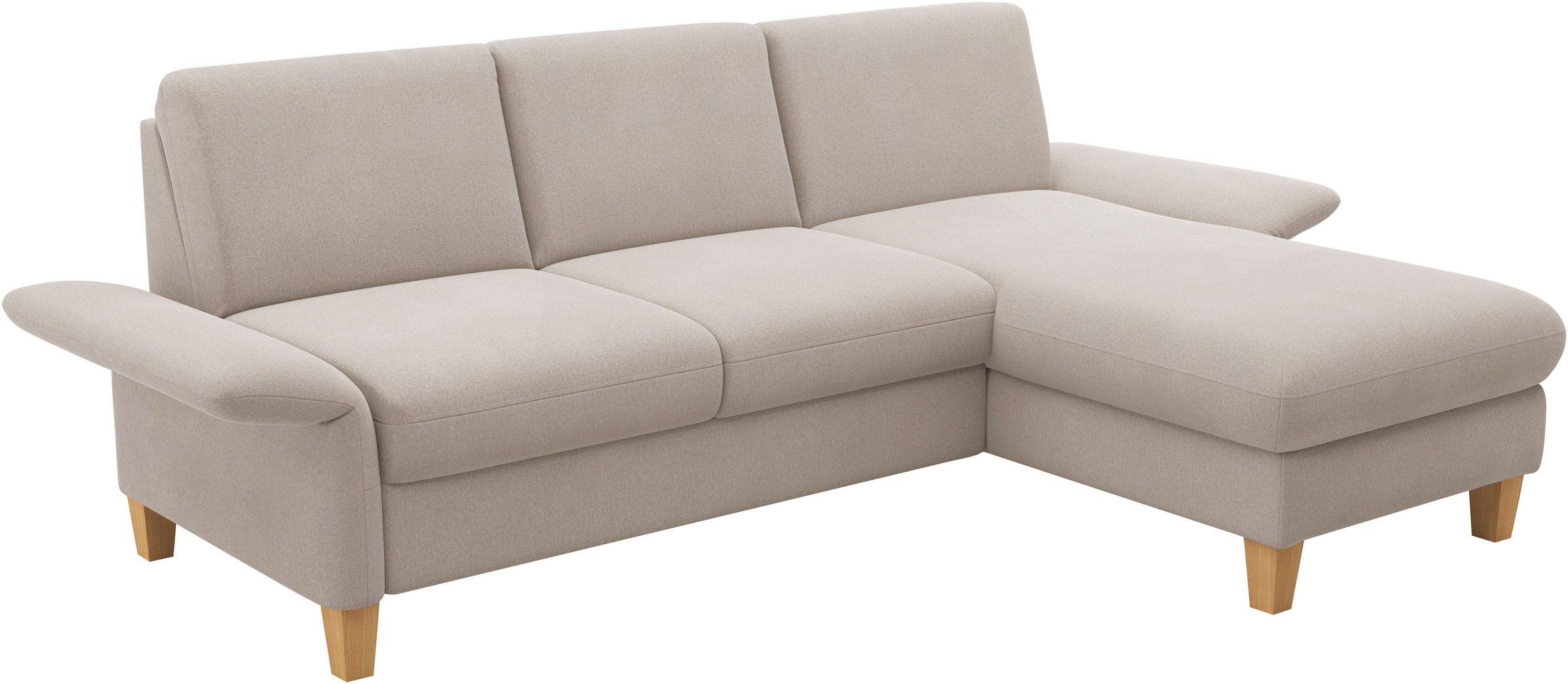 Home affaire Ecksofa »Rochelle«, wahlweise mit Armlverstellung, Klappbett mit Rollen & Bettkasten
